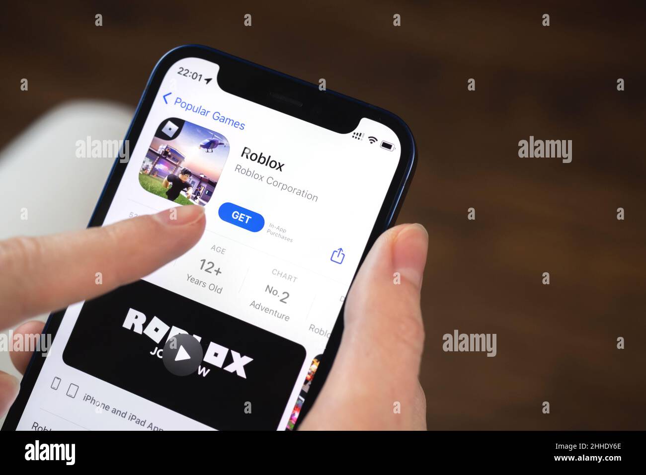 ROBLOX app seen on the screen of ipad which is in the hands of  unrecognisable child. Concept. Stafford, United Kingdom, May 18, 2021 Stock  Photo - Alamy