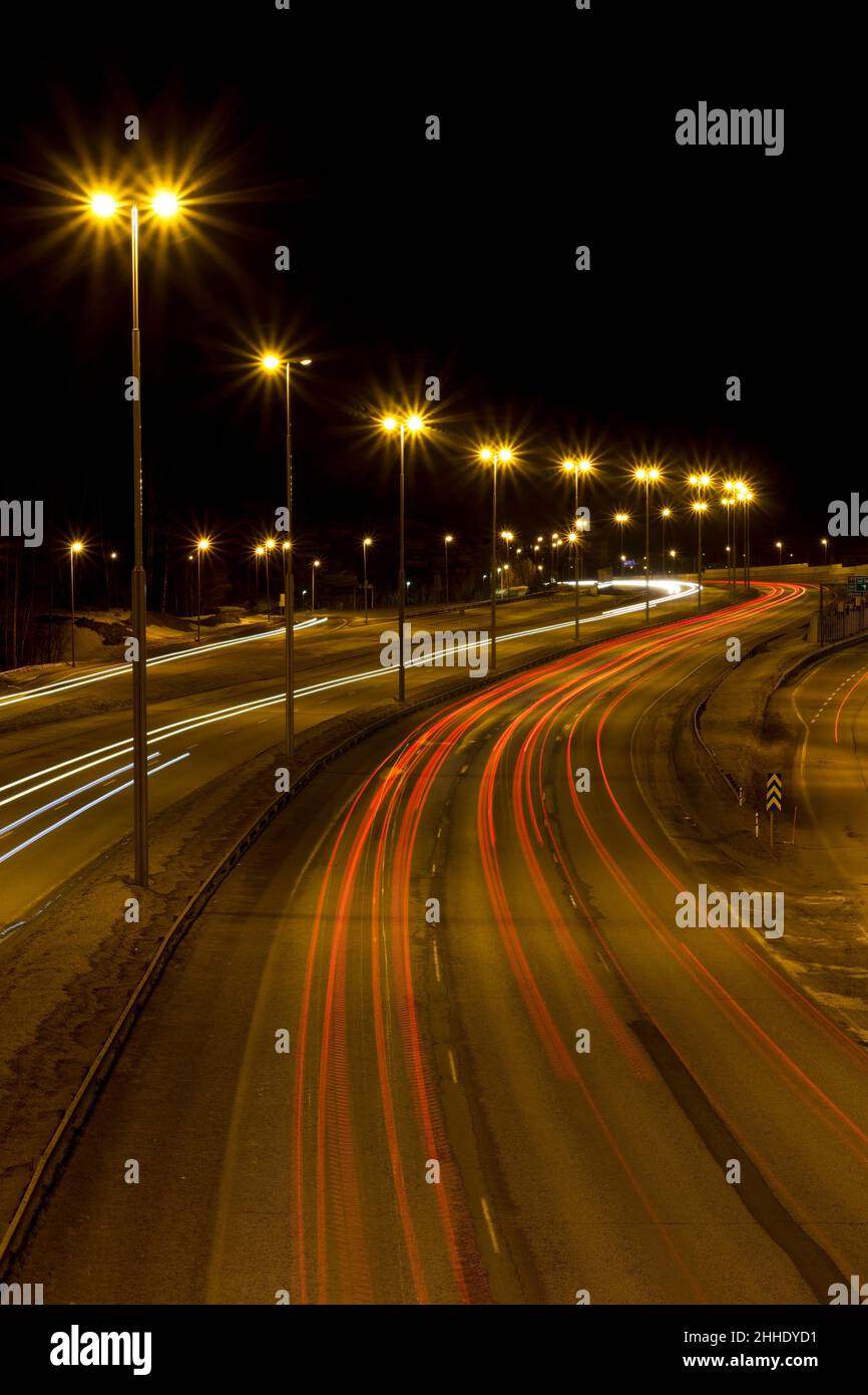 Head and taillights on motorway Stock Photo Alamy
