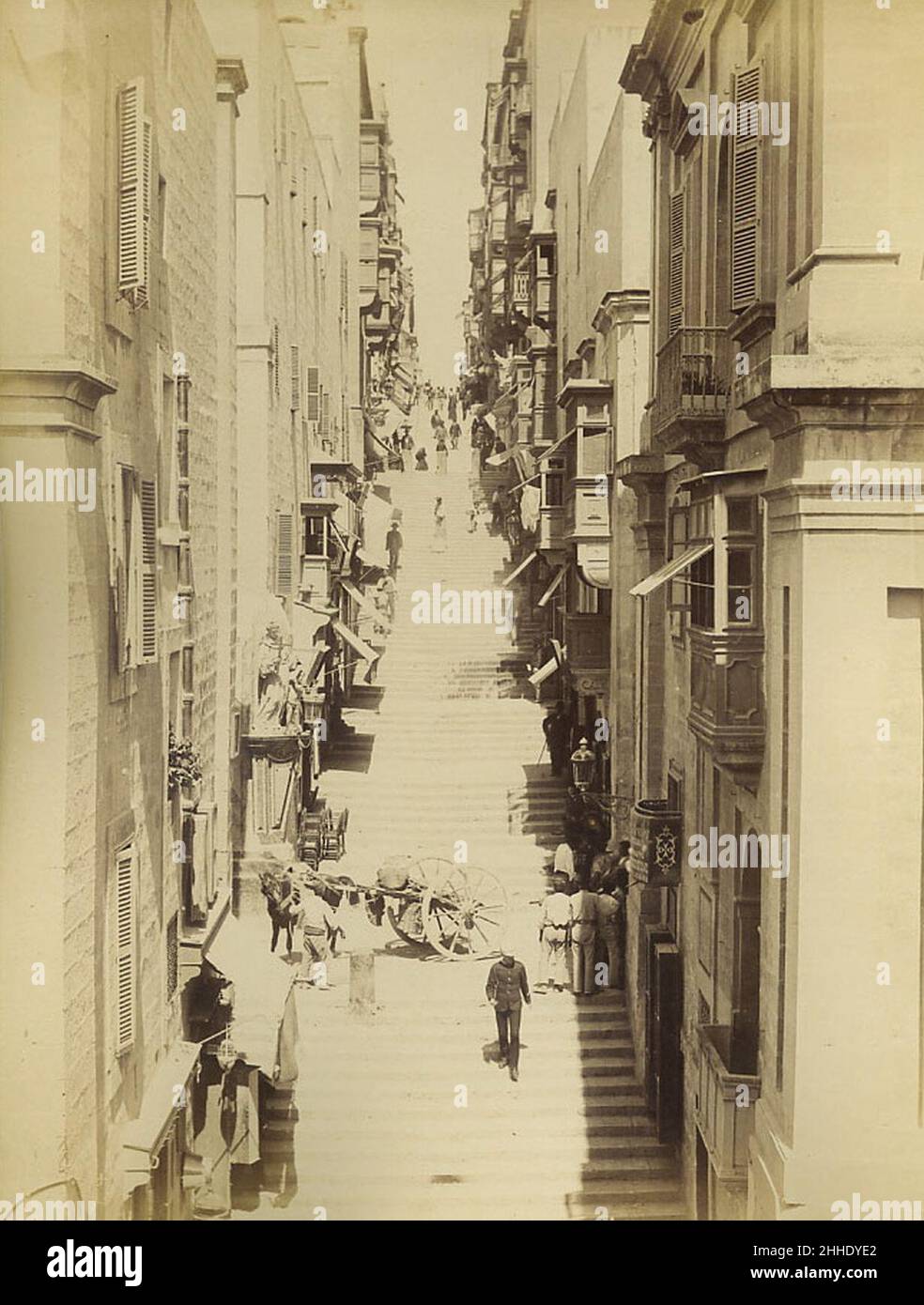 St. Lucia Street Valletta Malta 1881. Stock Photo