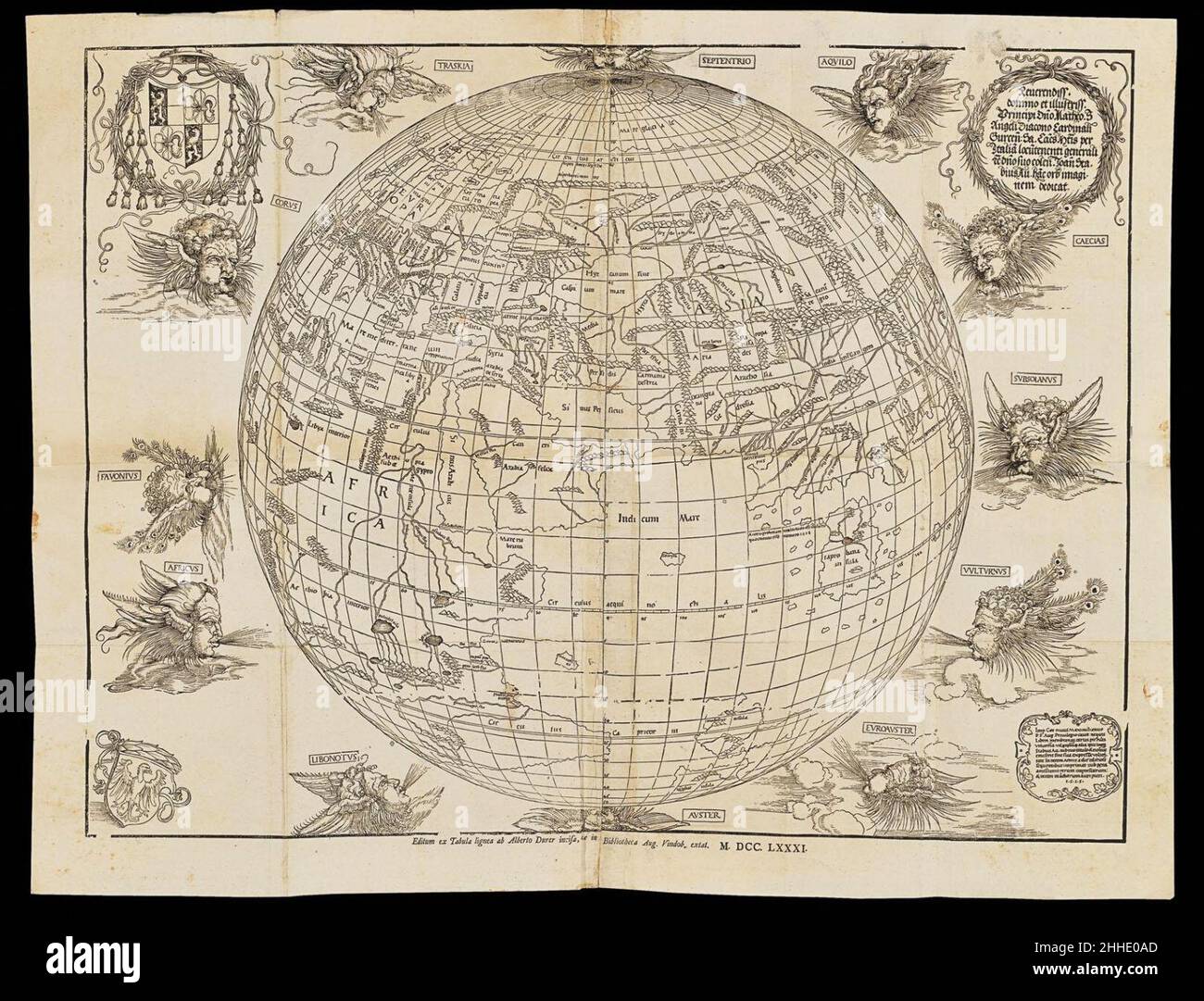 Stabius world map Stock Photo - Alamy