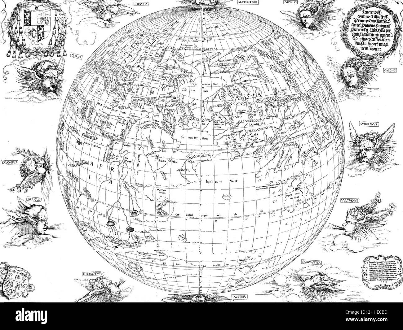 Stabius map of the world II Stock Photo - Alamy