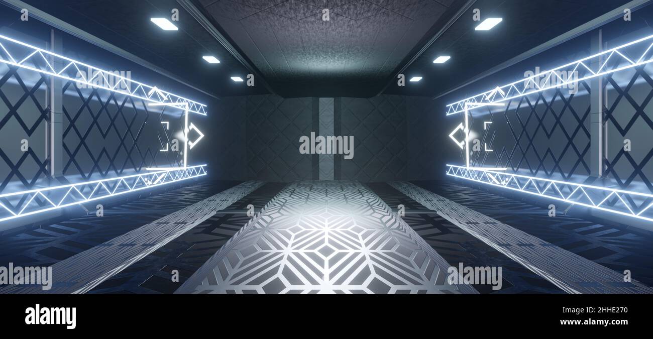 Galactic Hangar Revolutionary Cyberpunk Lighting with Dark Gray Colors ...
