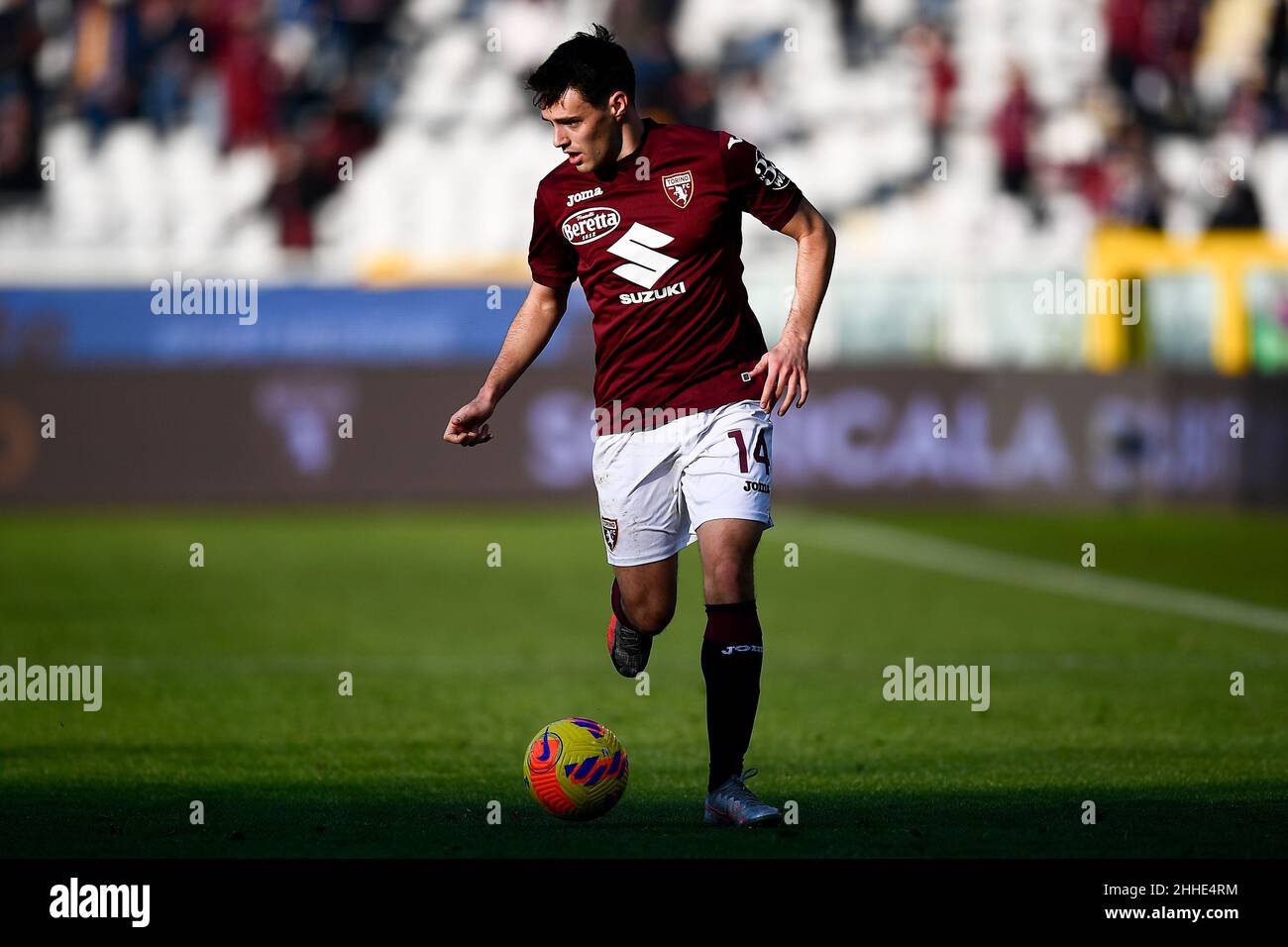 Turin, Italy. 23 January 2022. Josip Brekalo of Torino FC in action during the Serie A football match between Torino FC and US Sassuolo. Credit: Nicolò Campo/Alamy Live News Stock Photo