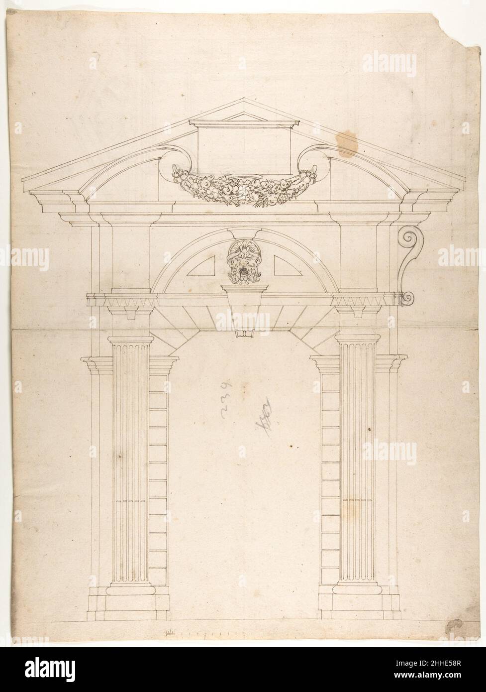 Porta Pia, Elevation (recto) Porta Pia, Window, Elevation; Section 