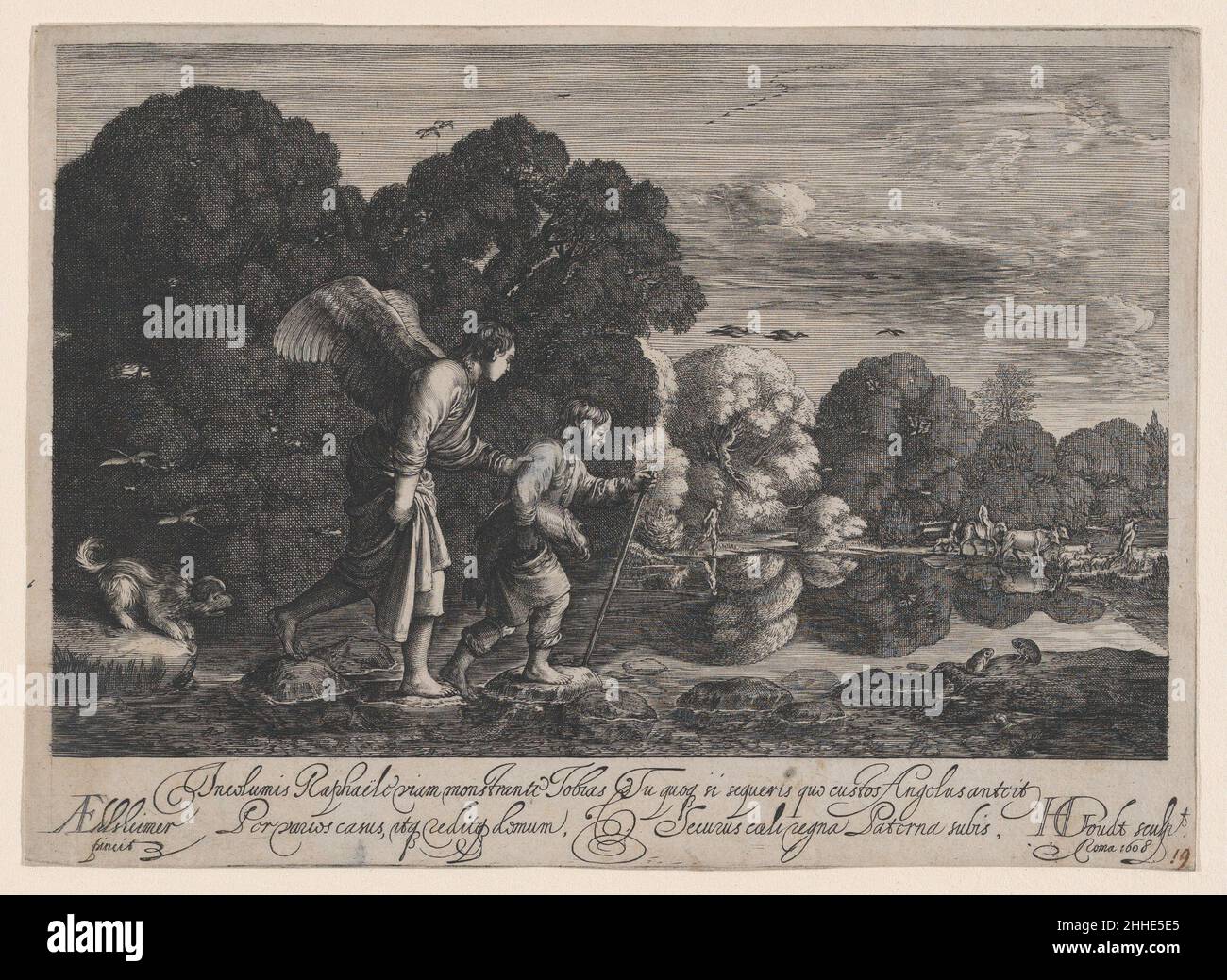 Tobias and the Angel (small plate) 1608 Hendrick Goudt Dutch This ...