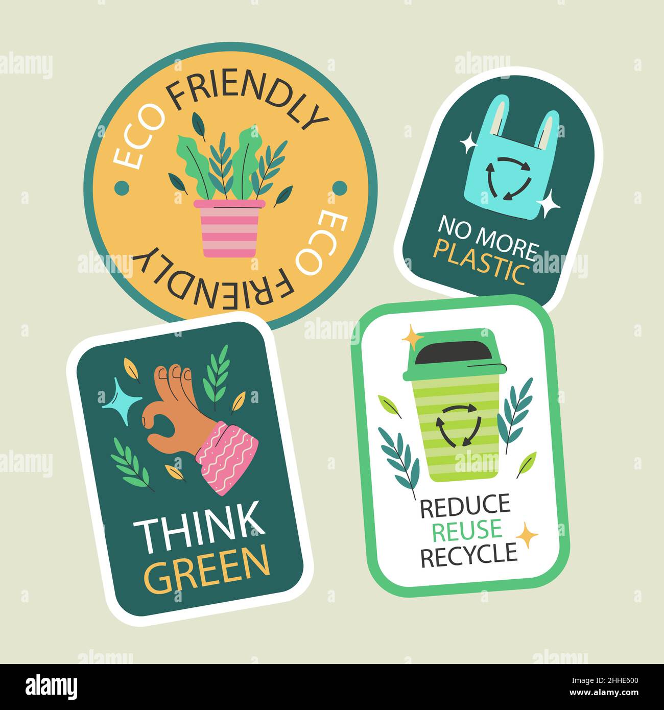 Flat design eco friendly label set Vector illustration Stock Vector ...