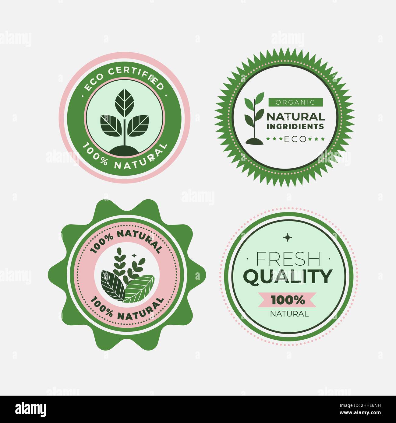 Hand drawn ecology label set Vector illustration Stock Vector Image ...