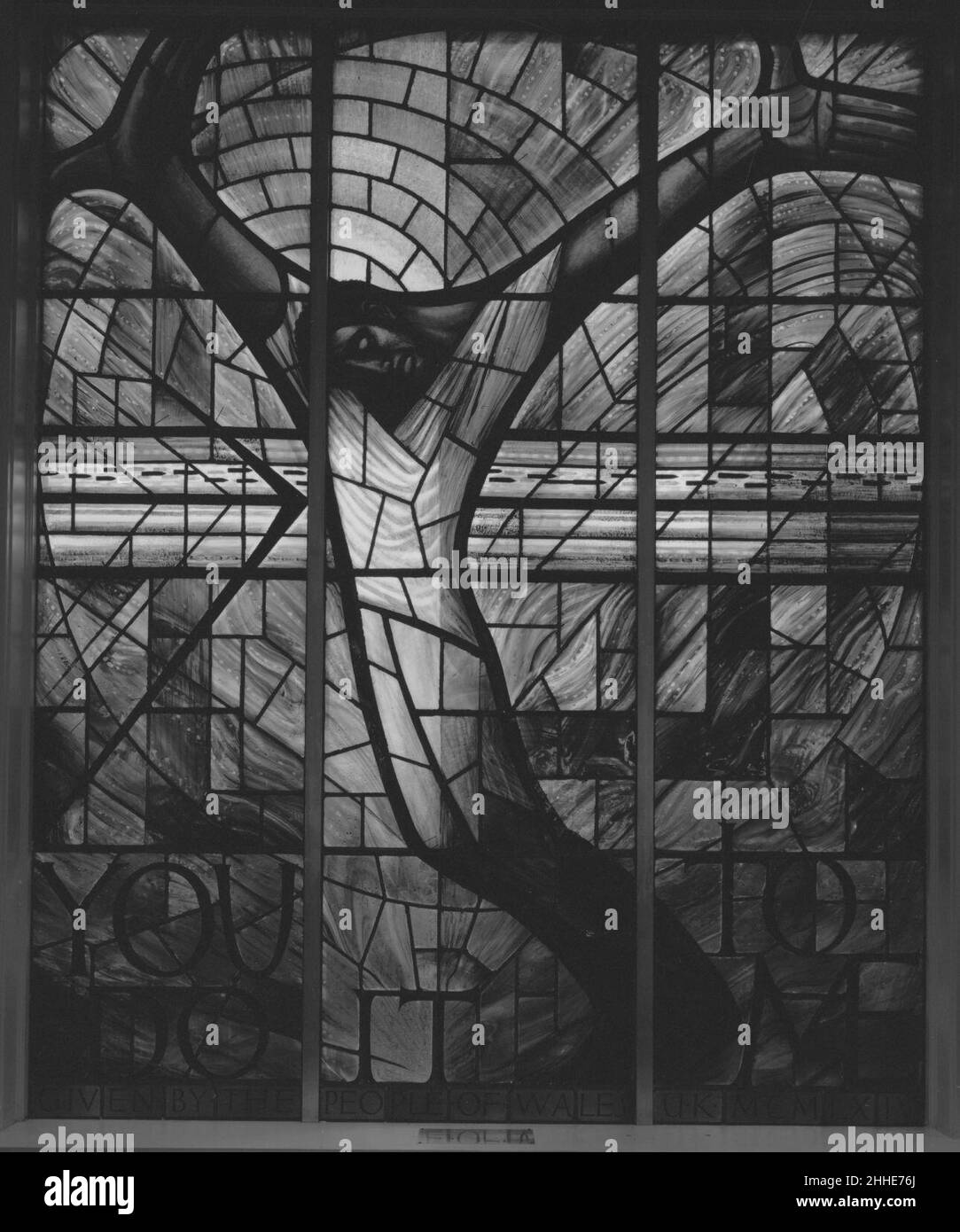 Stained glass window at the 16th Street Baptist Church in Birmingham. Stock Photo