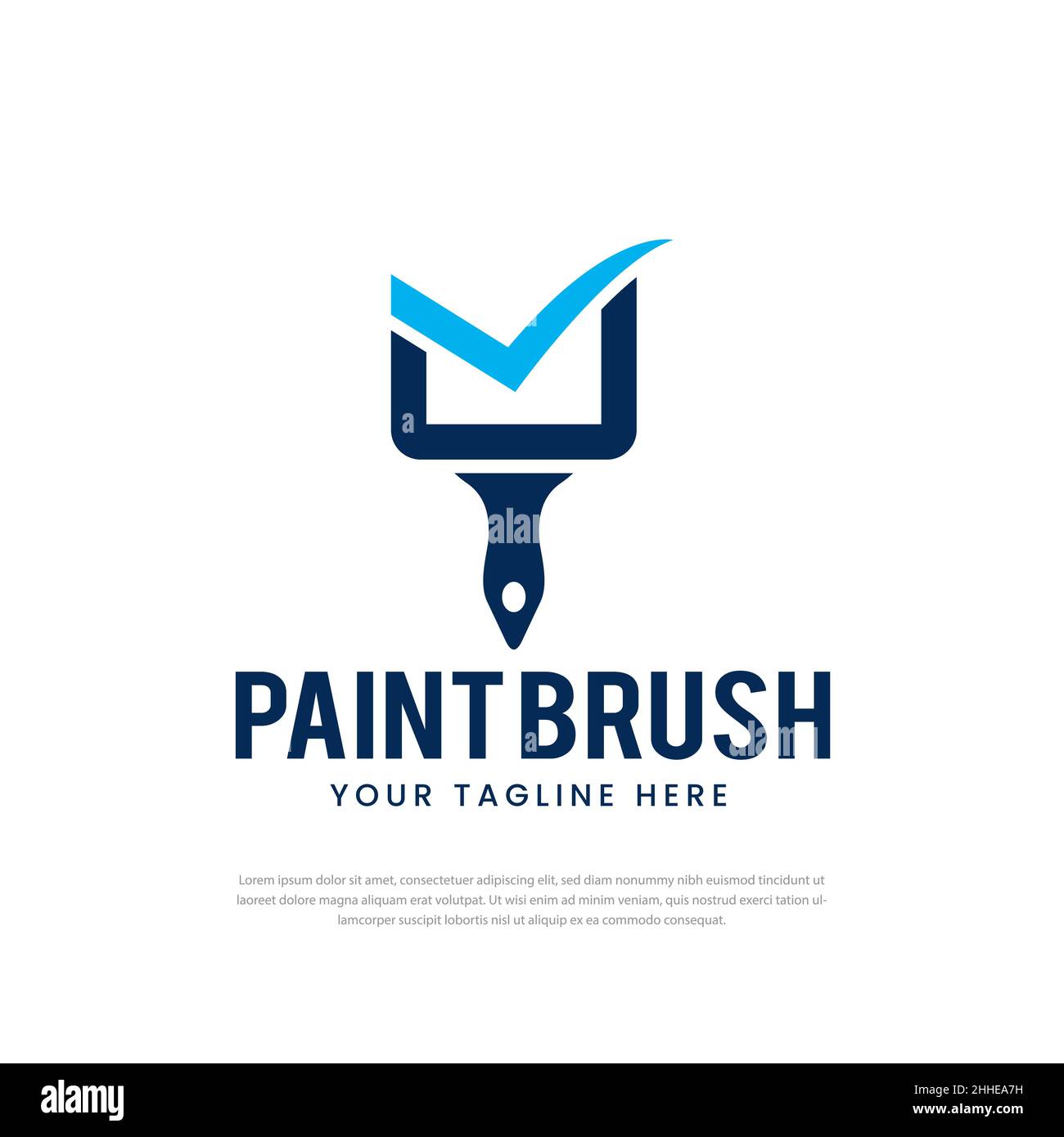 Paint brush logo design check icon, symbol, template Stock Vector