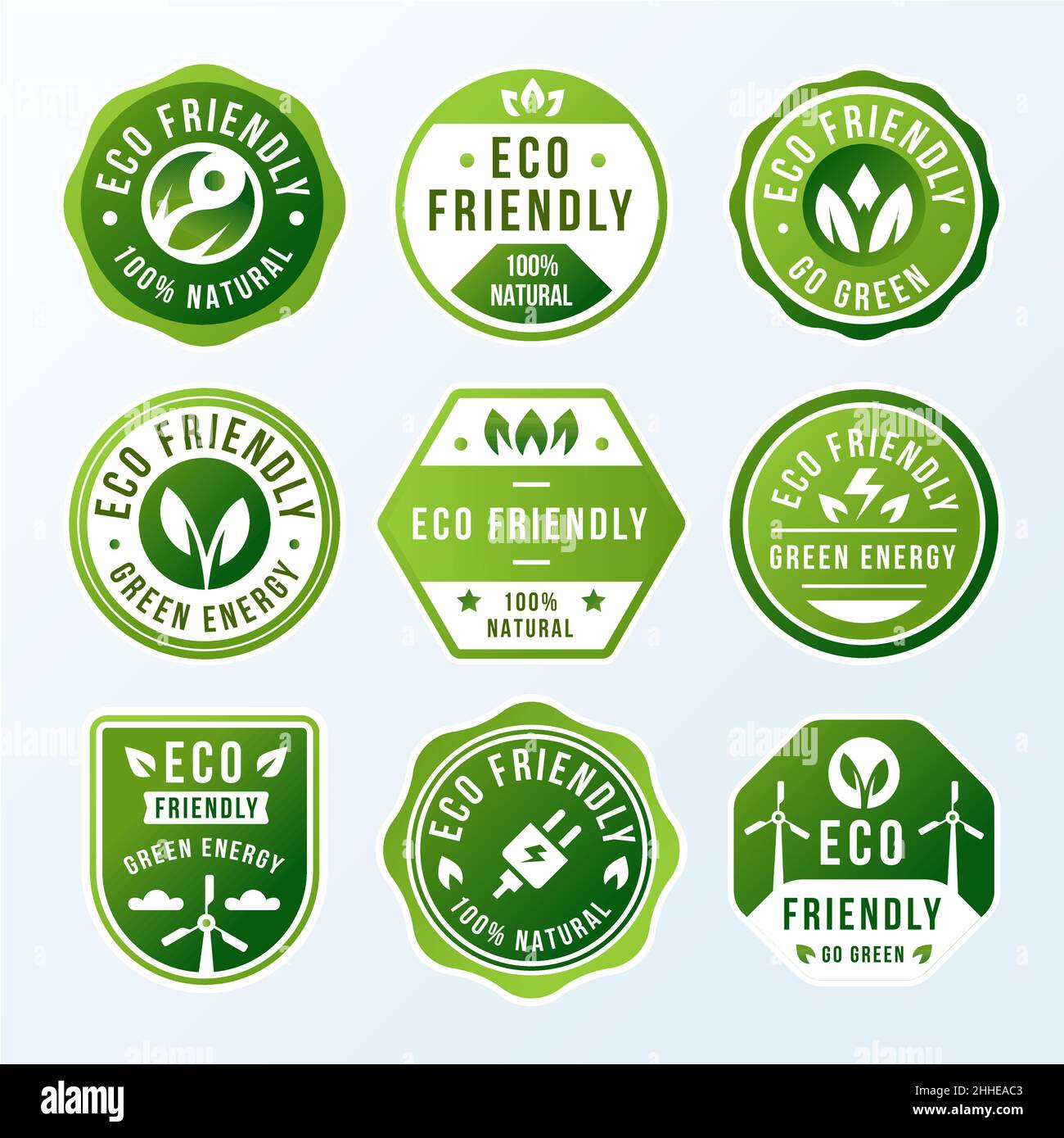 Gradient eco friendly label set Vector illustration Stock Vector Image ...
