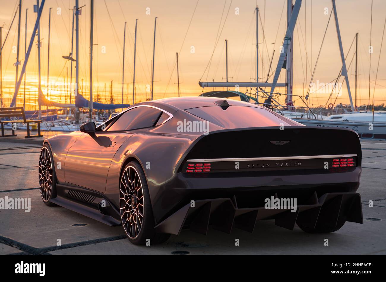 Aston Martin Victor - the most powerful car from the Gaydon-based manufacturer with a manual transmission Stock Photo