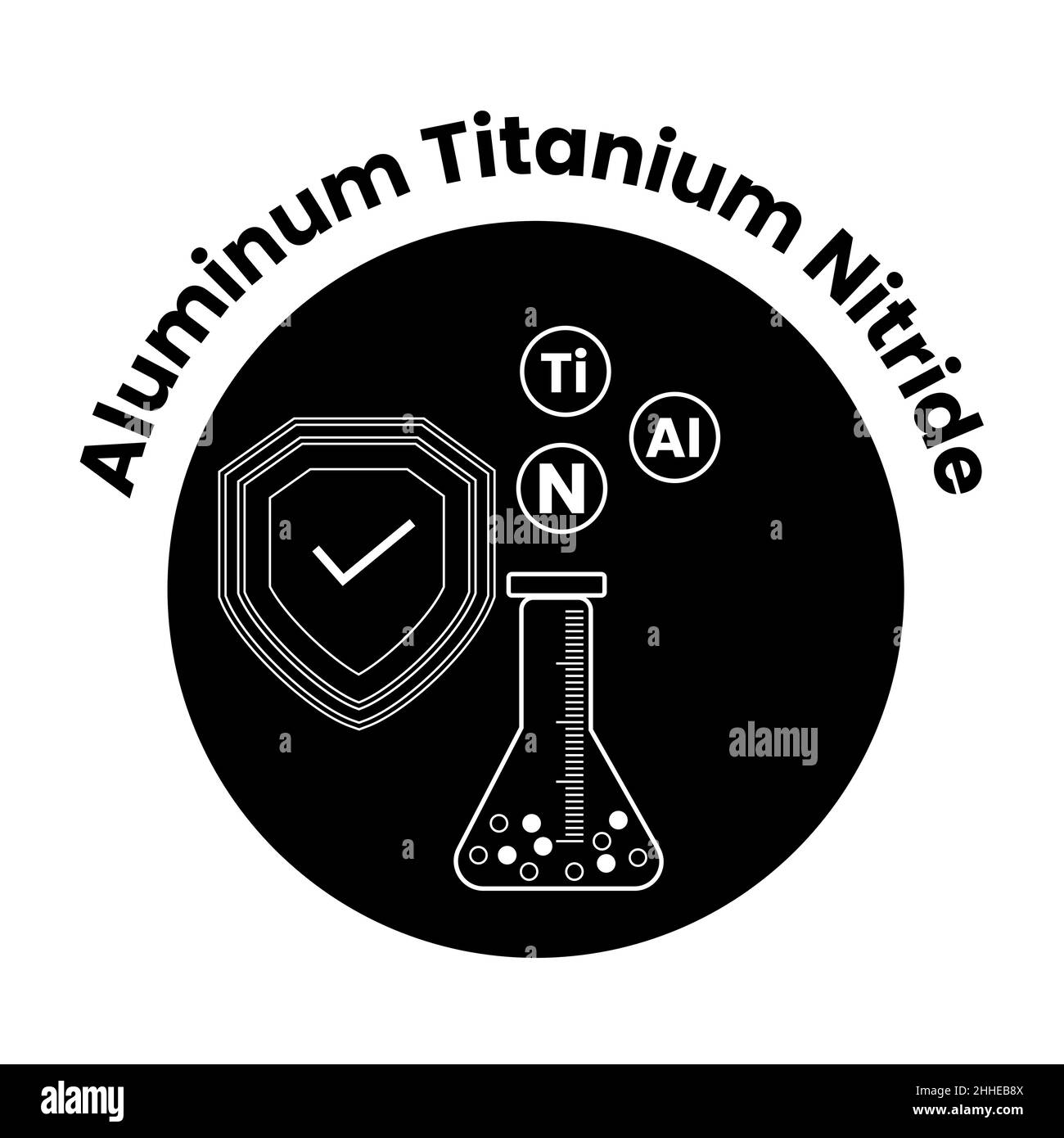 Aluminium Titanium Nitride (AlTiN) vector logo Stock Vector