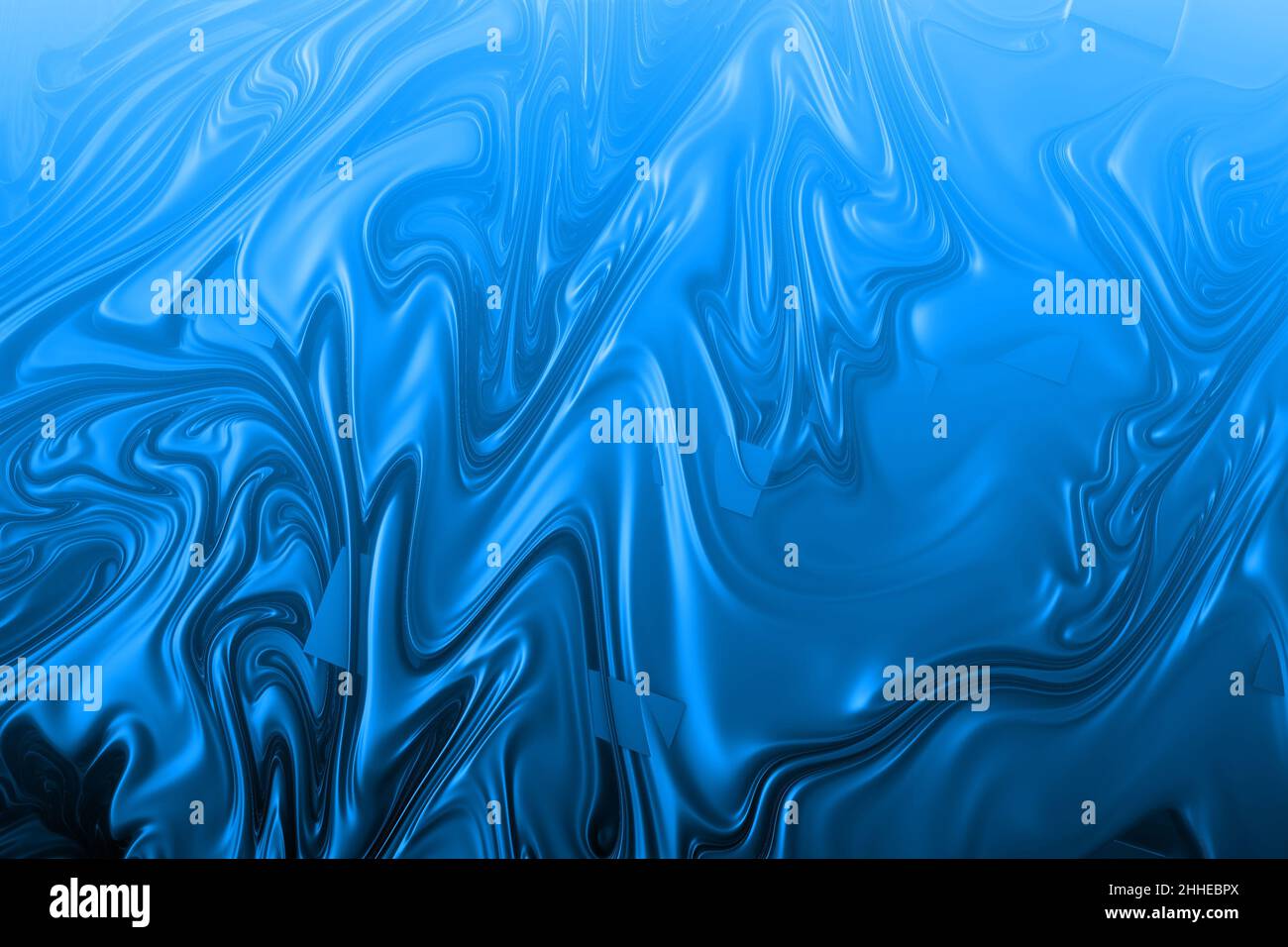 blue fluids or soft creams concept, 3d fractal background. decorative image for design Stock Photo