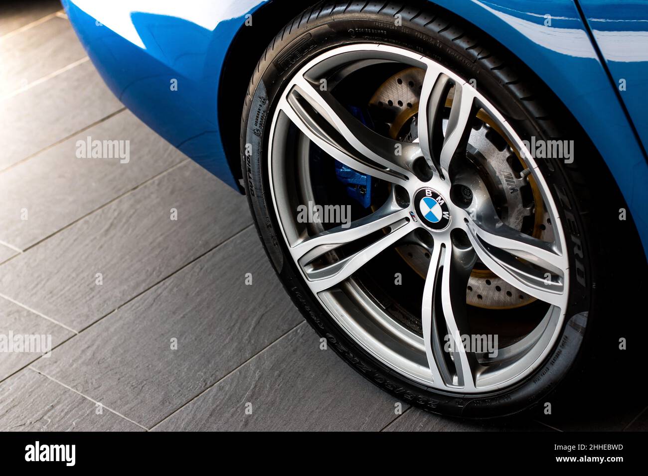 A modern BMW alloy wheel. Stock Photo