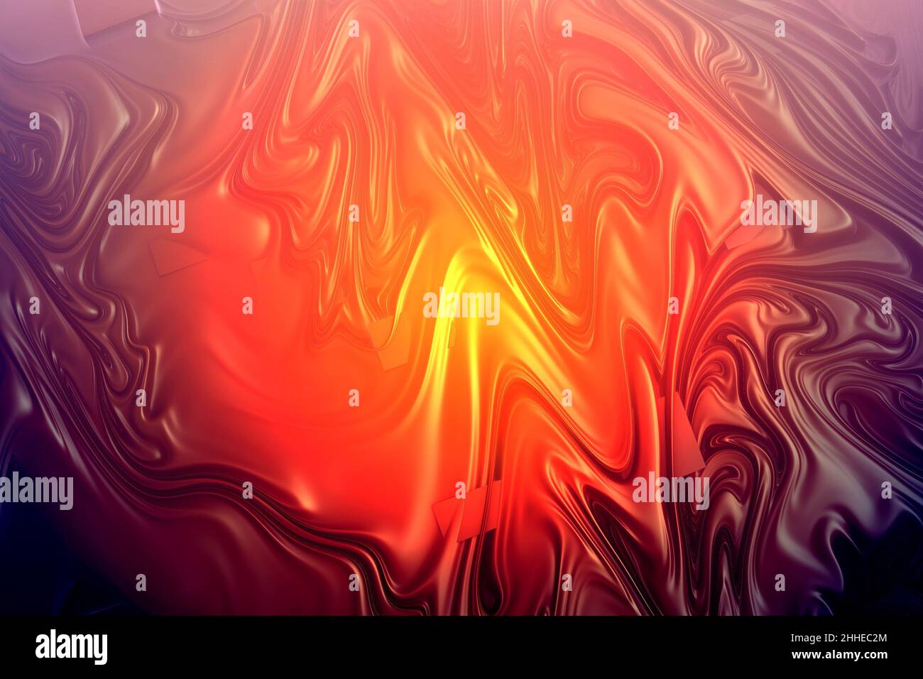 volcanic lava concept in red and orange color, 3d fractal background. decorative image for design Stock Photo