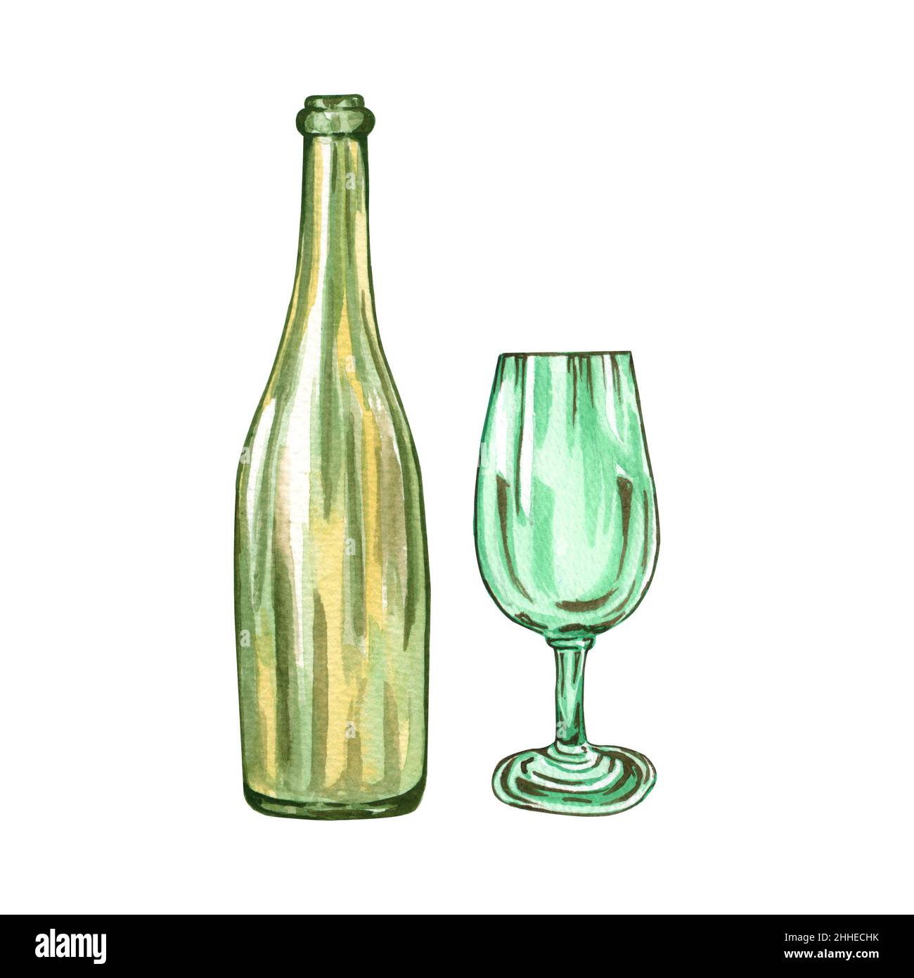 drawing a glass bottle