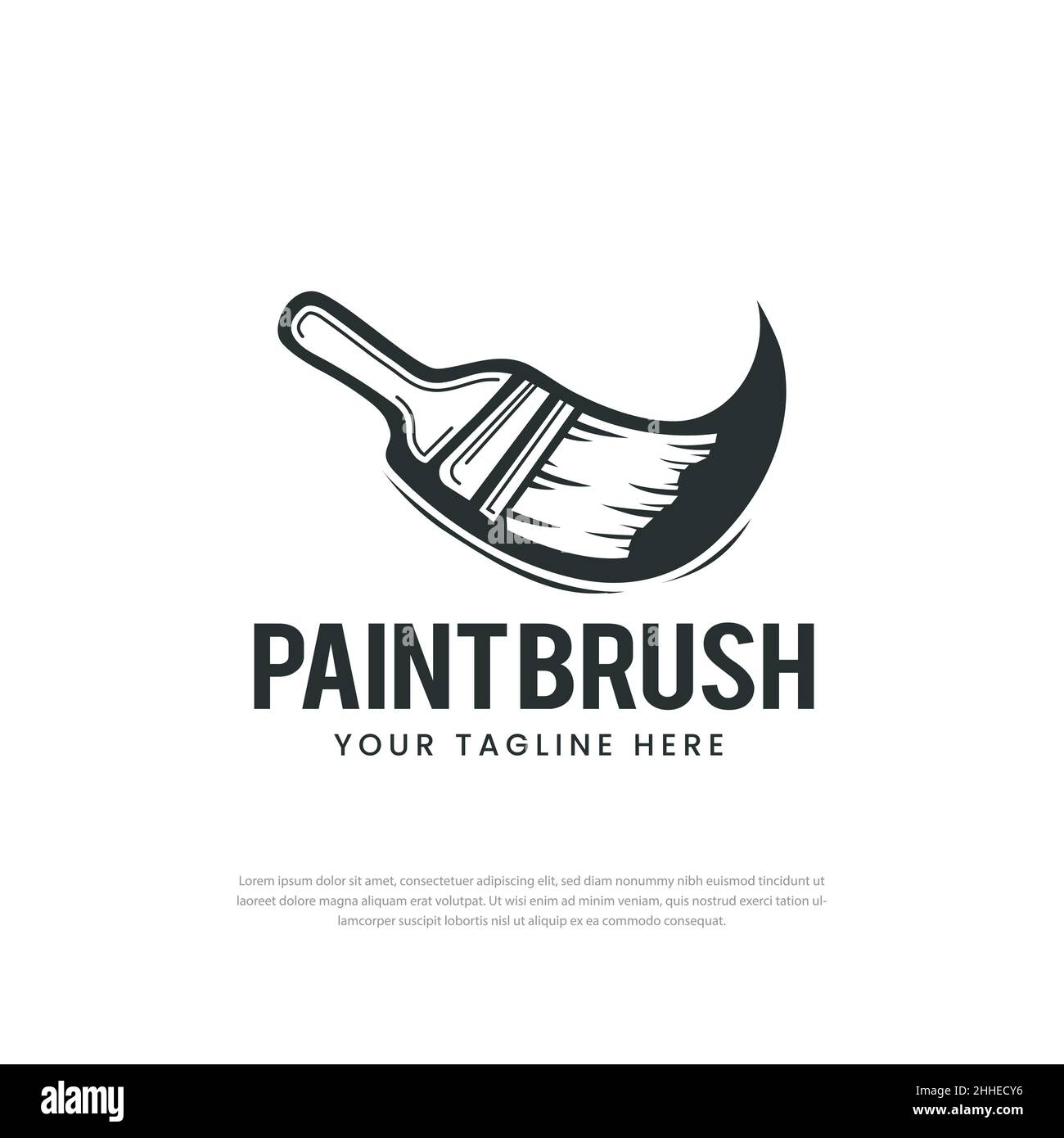 Paint brush design logo, paint business logo concept vector template and decoration Stock Vector