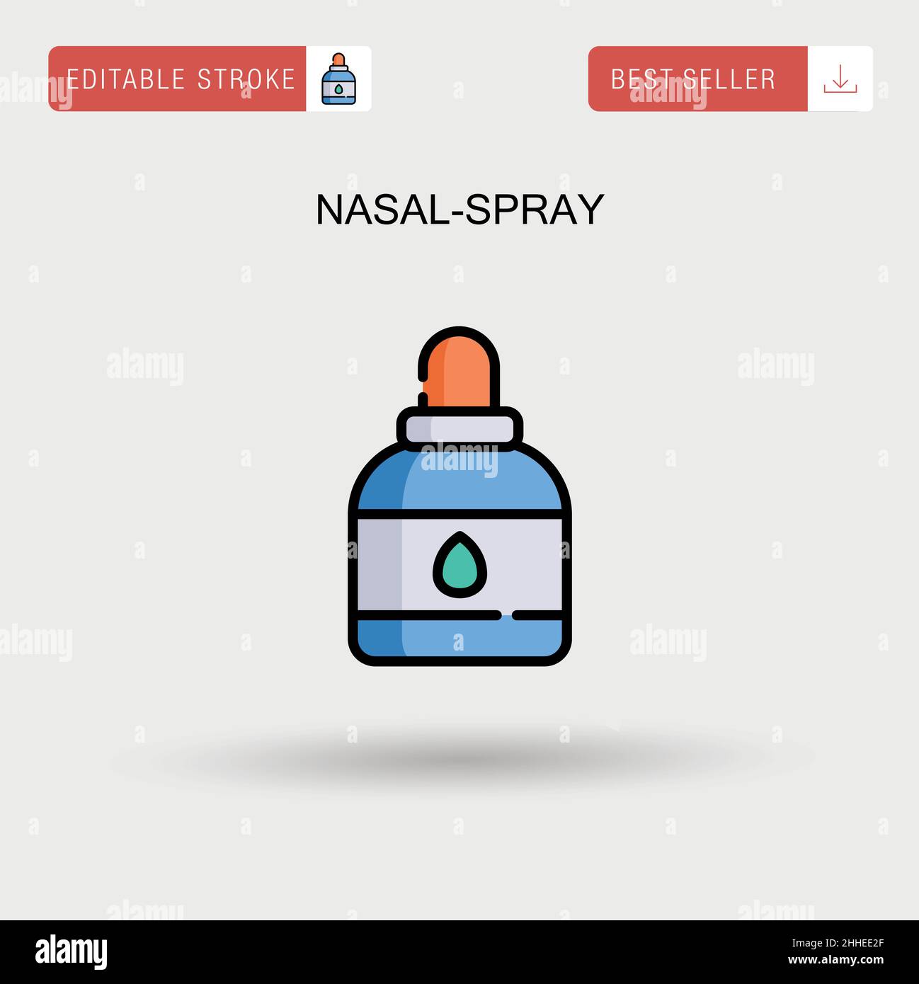 Nasal-spray Simple vector icon. Stock Vector