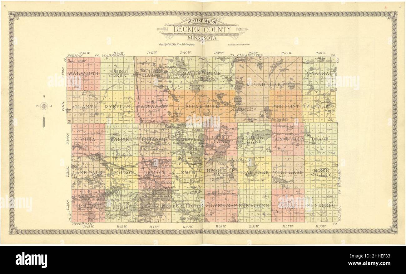 Standard atlas of Becker County, Minnesota including a plat book of the villages, cities and