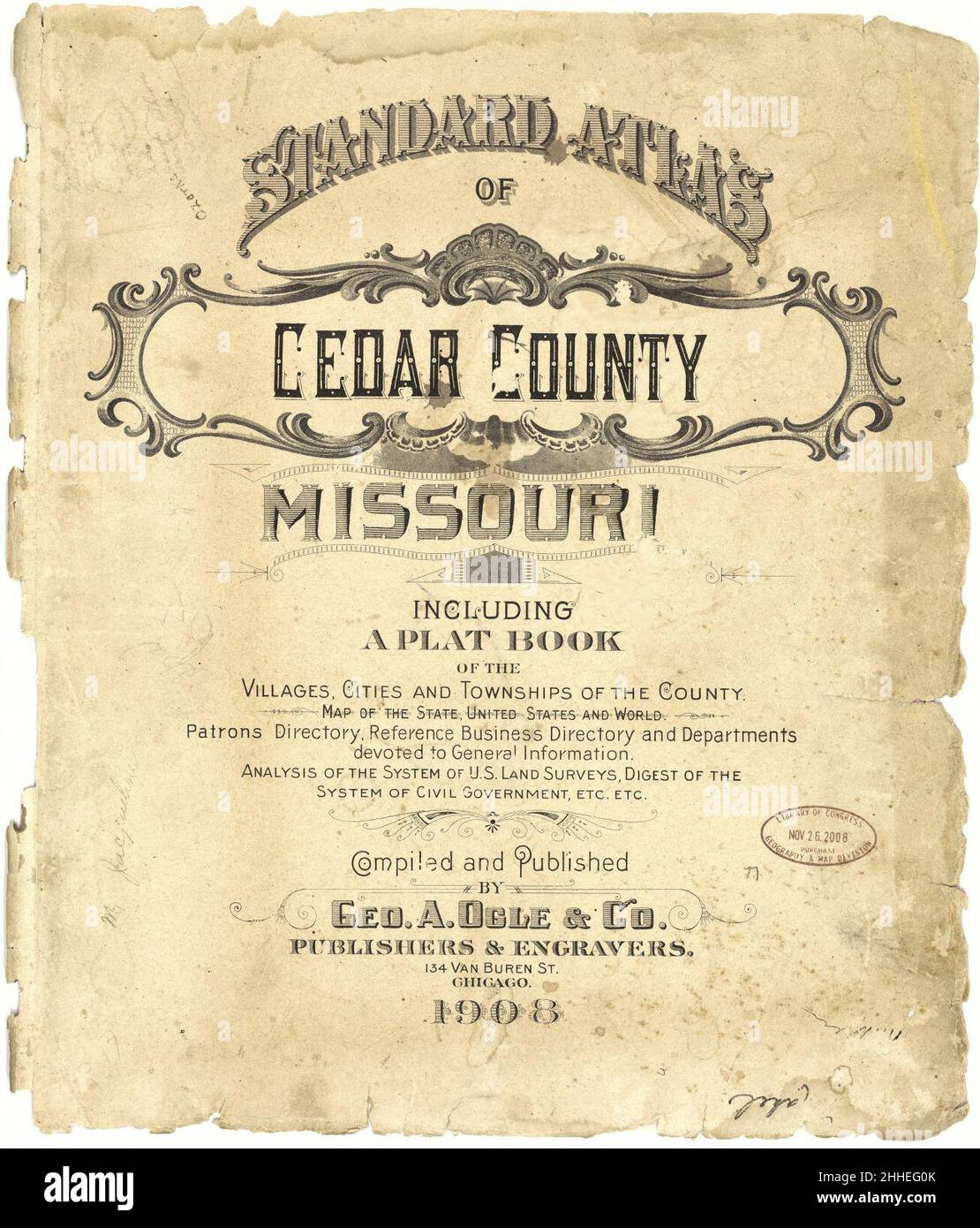 Standard atlas of Cedar County, Missouri including a plat book of the