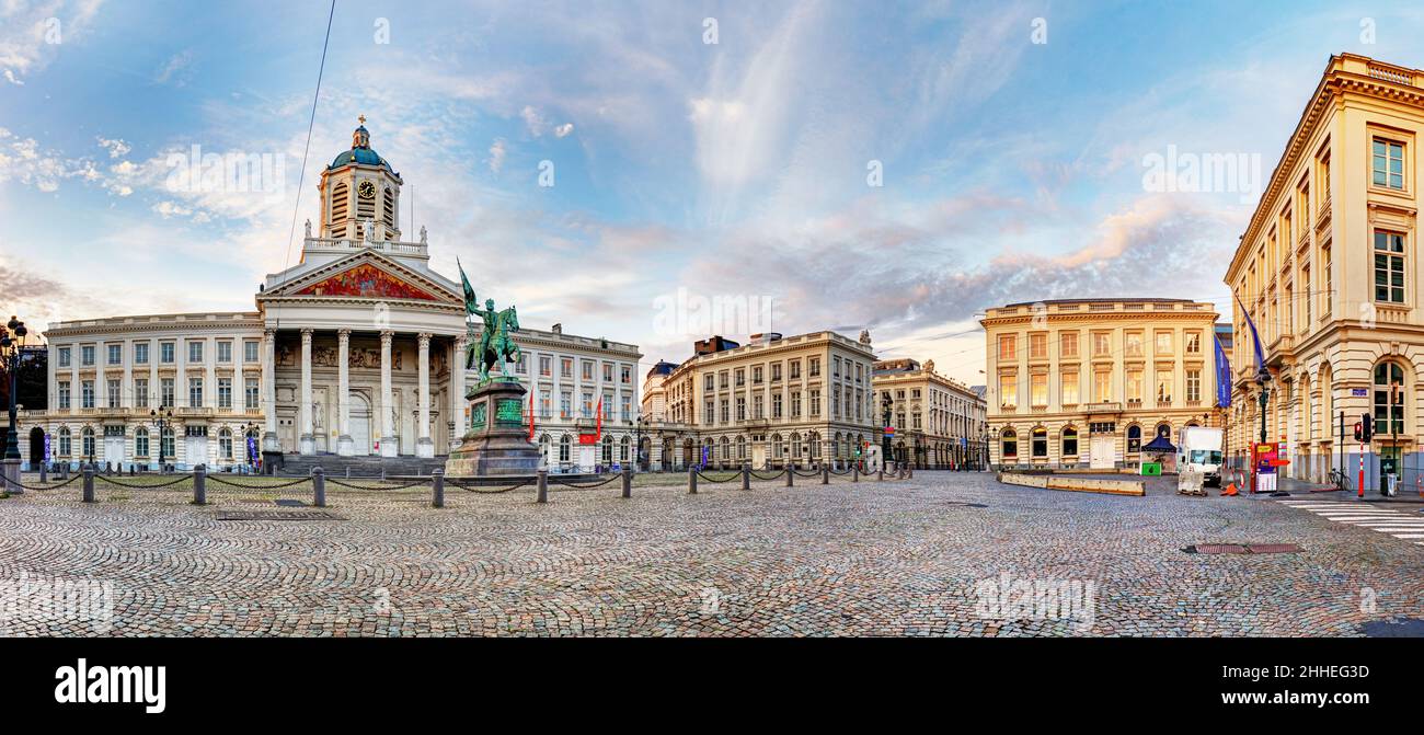 Brussels - Royal Square, panoramic view. Belgium Stock Photo