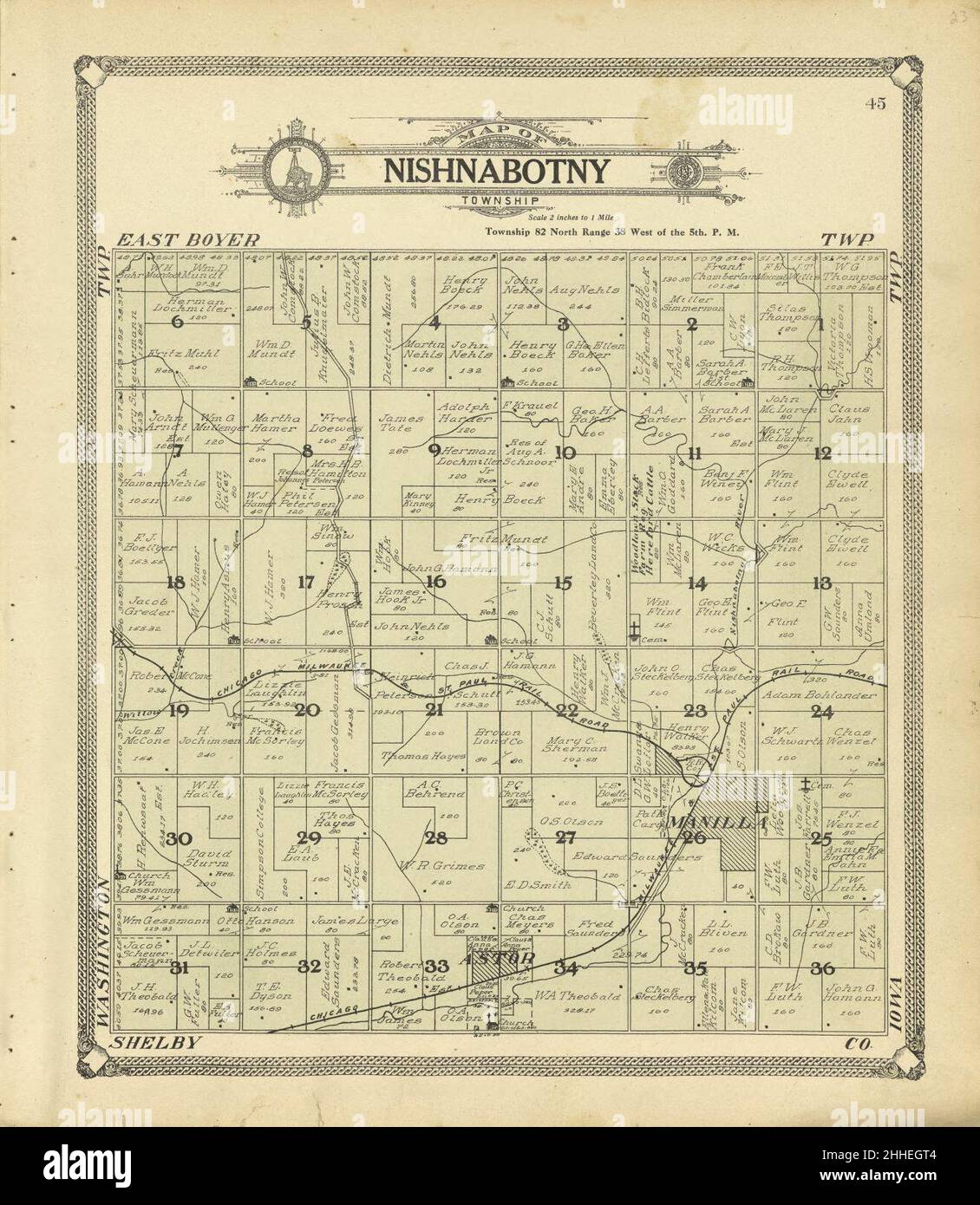 Standard atlas of Crawford County, Iowa including a plat book of the villages, cities and