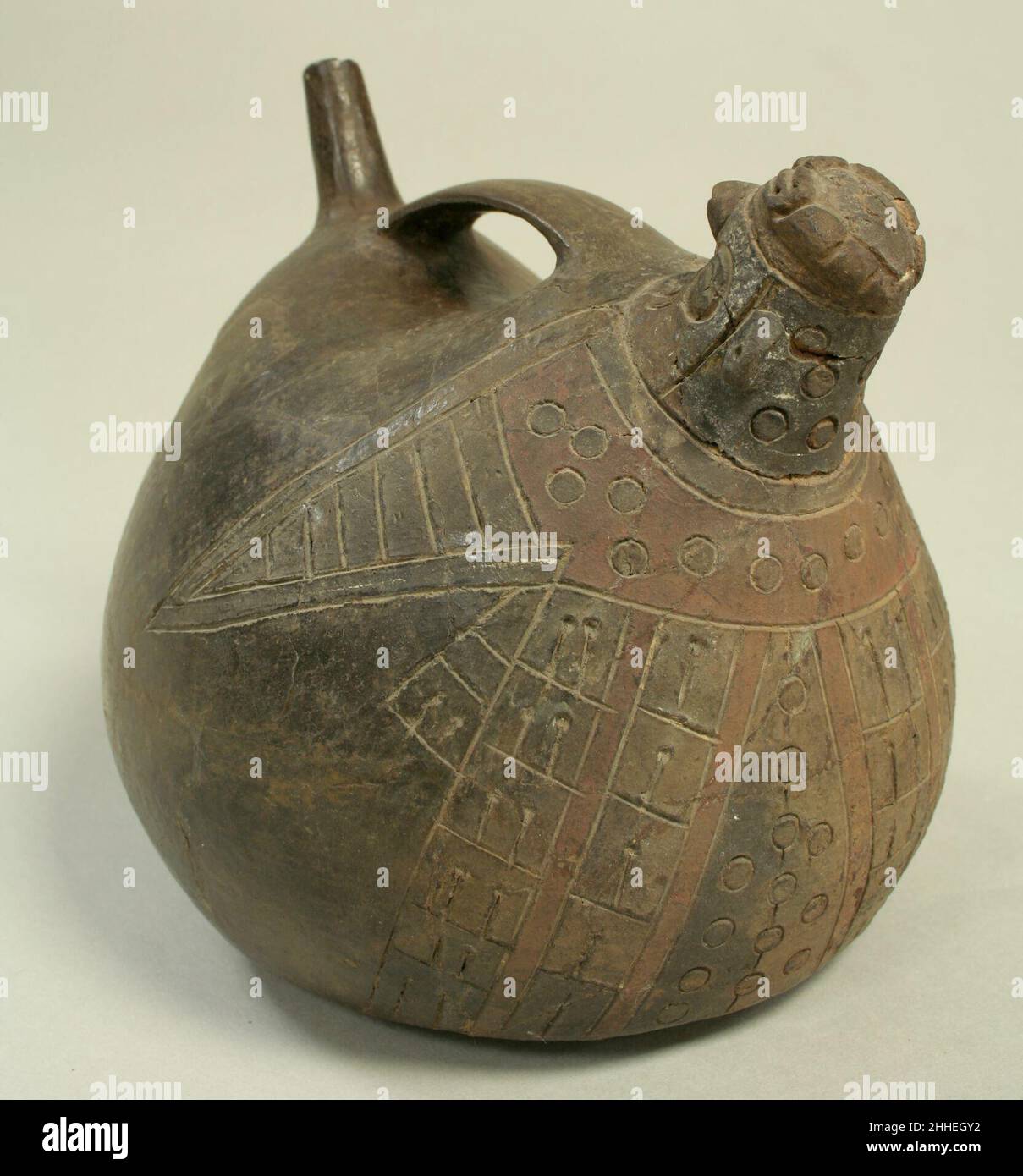 Bottle, Falcon 3rd–2nd century B.C. Paracas Inscribed designs in the ...
