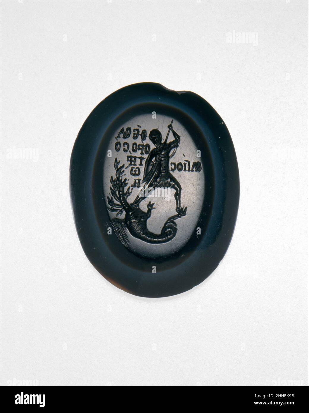 Intaglio with Saint Theodore Teron Slaying a ManyHeaded Dragon 1300 or