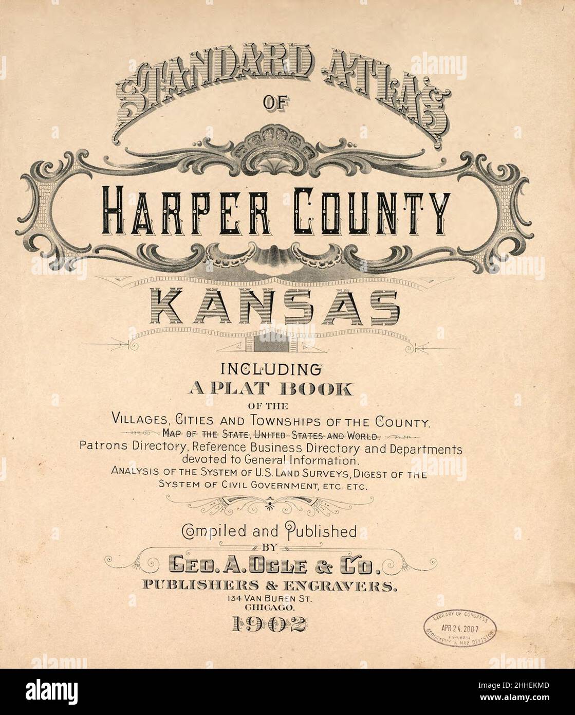 Standard atlas of Harper County, Kansas including a plat book of the