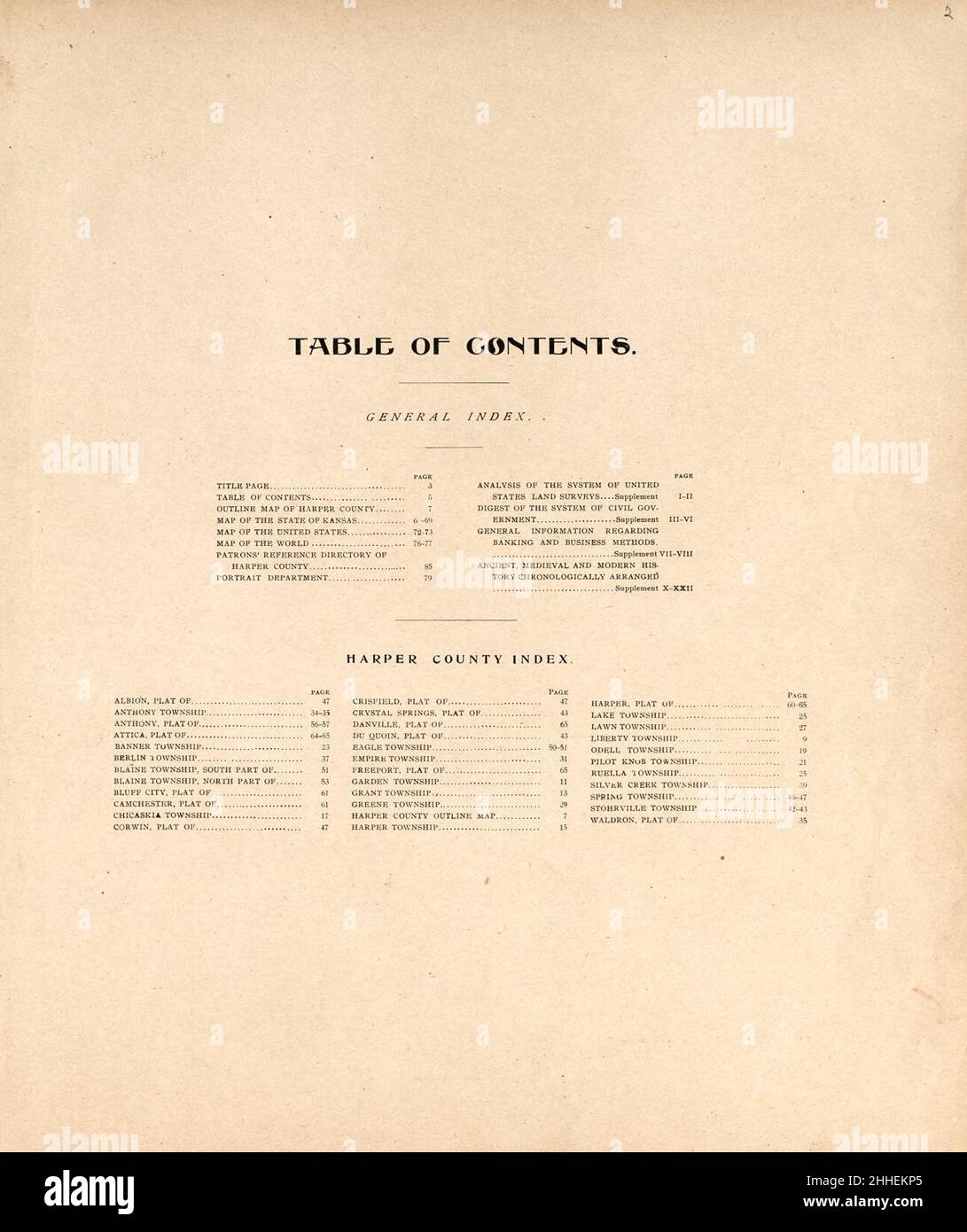 Standard atlas of Harper County, Kansas including a plat book of the villages, cities and