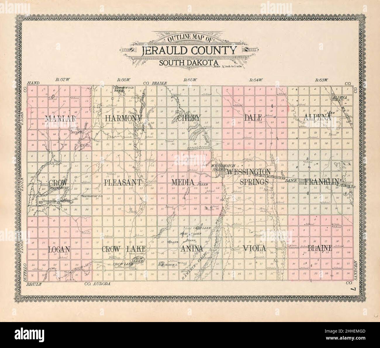 Standard atlas of Jerauld County, South Dakota including a plat book
