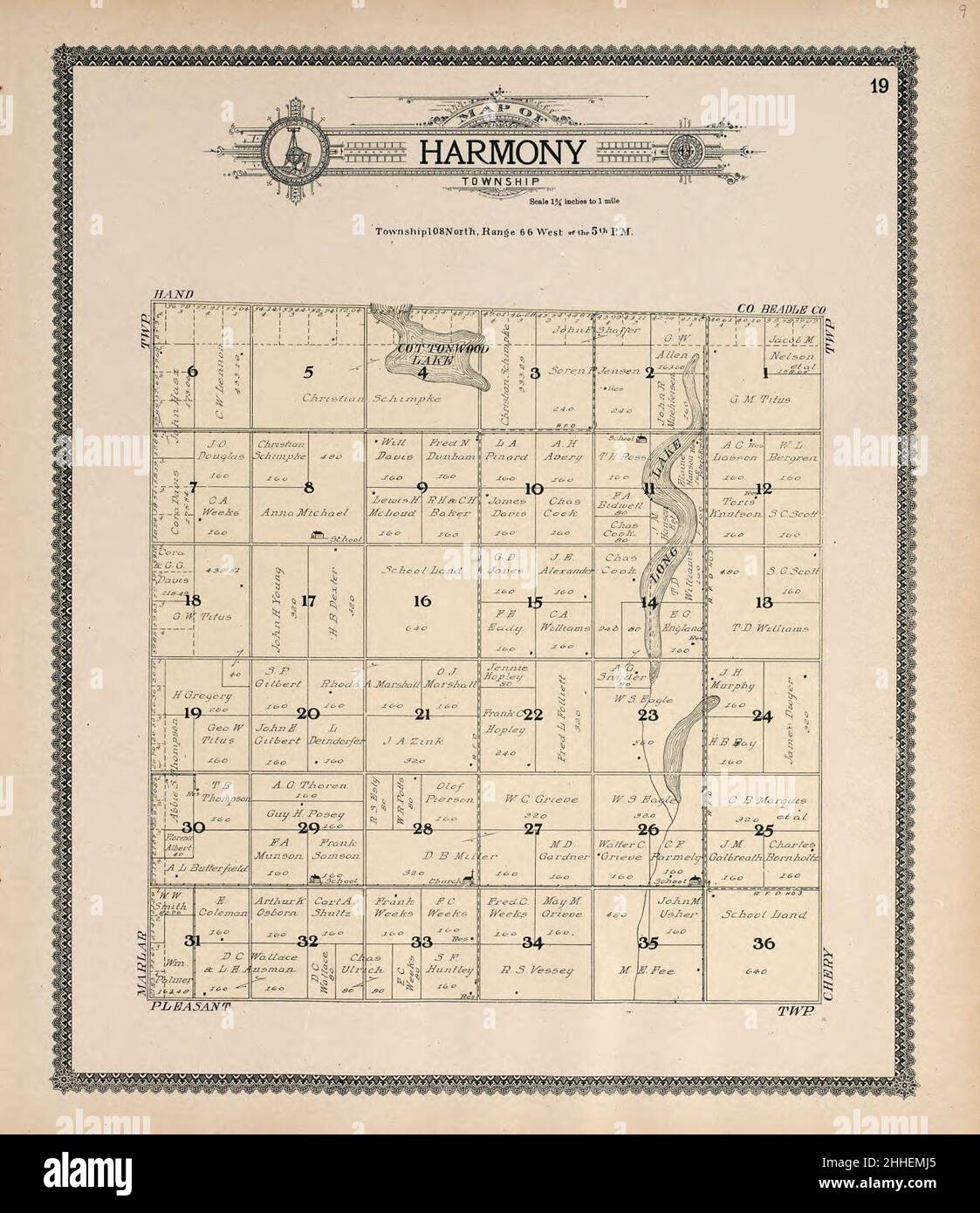 Standard atlas of Jerauld County, South Dakota including a plat book