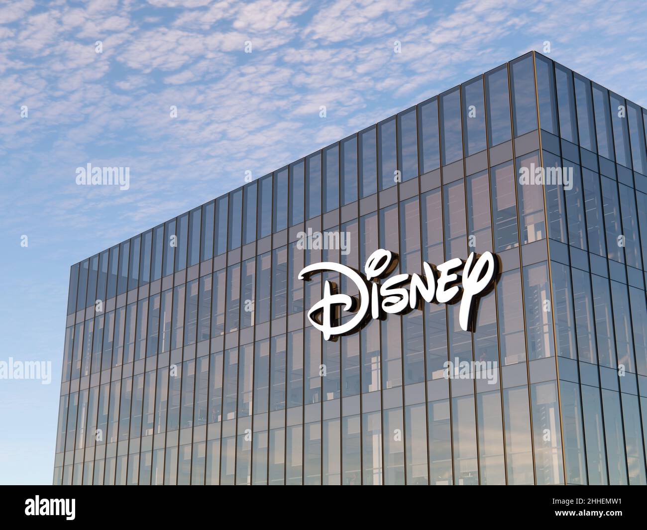 Burbank, California, USA. January 8, 2022. Editorial Use Only, 3D CGI. The Walt Disney Company American Media Multinational Entertainment Video Networ Stock Photo