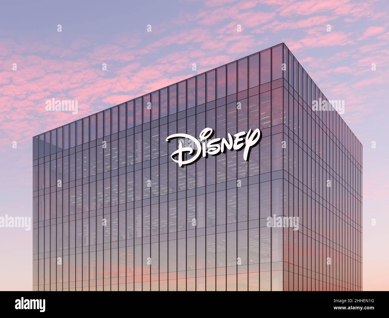 Burbank, California, USA. January 8, 2022. Editorial Use Only, 3D CGI. The Walt Disney Company American Media Multinational Entertainment Video Networ Stock Photo