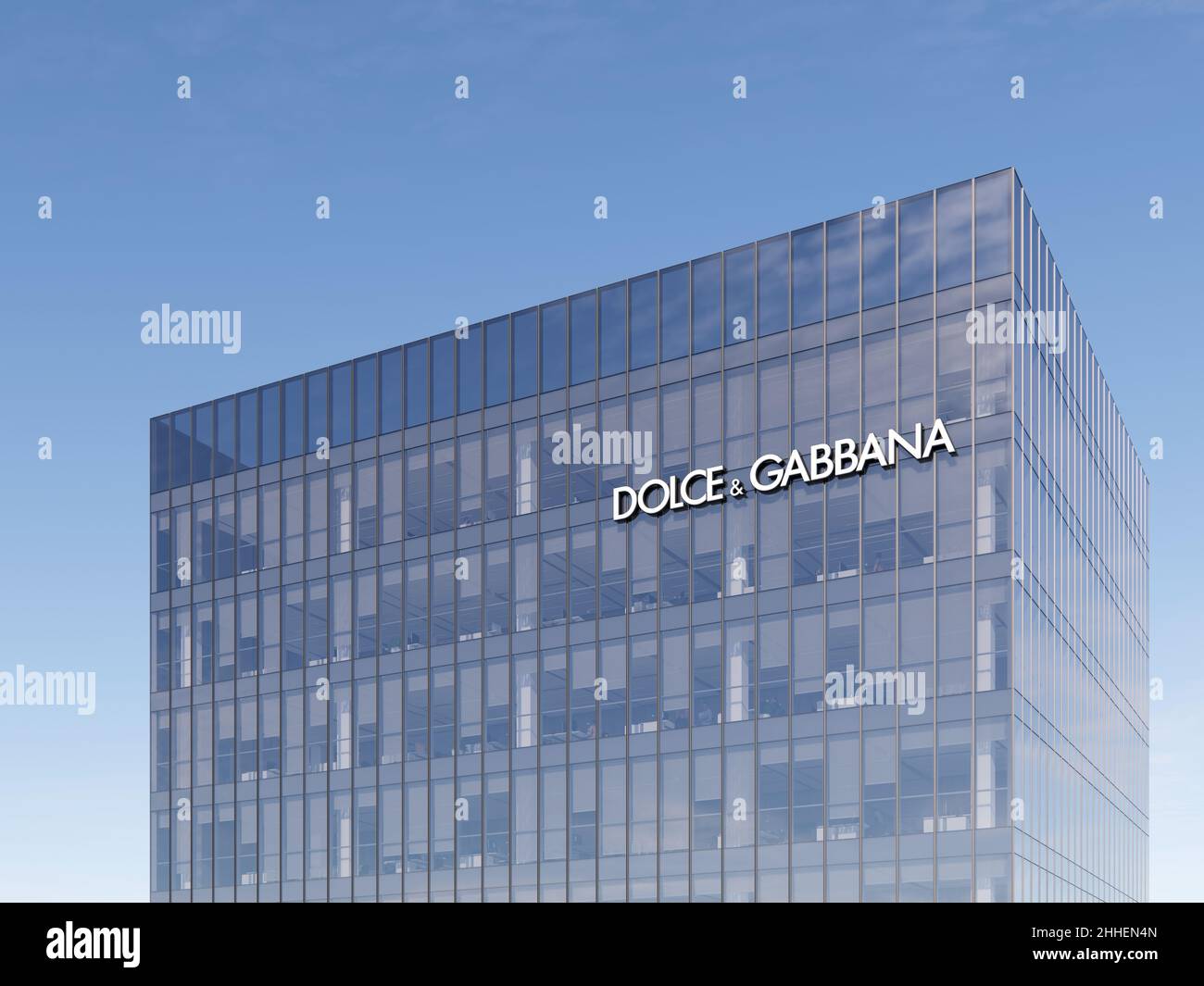 Milan, Italy. January 8, 2022. Editorial Use Only, 3D CGI. Dolce