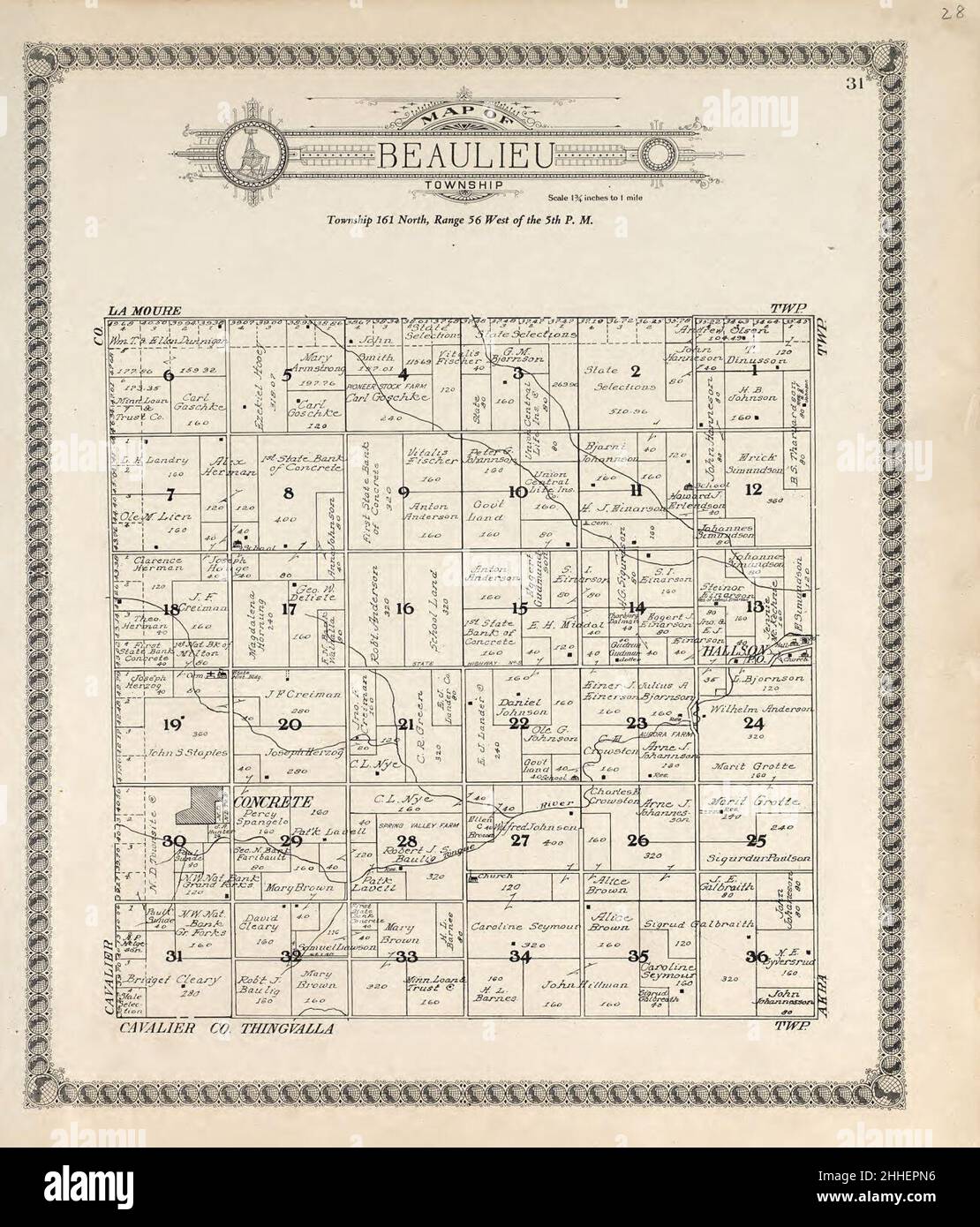 Standard atlas of Pembina County, North Dakota including a plat book