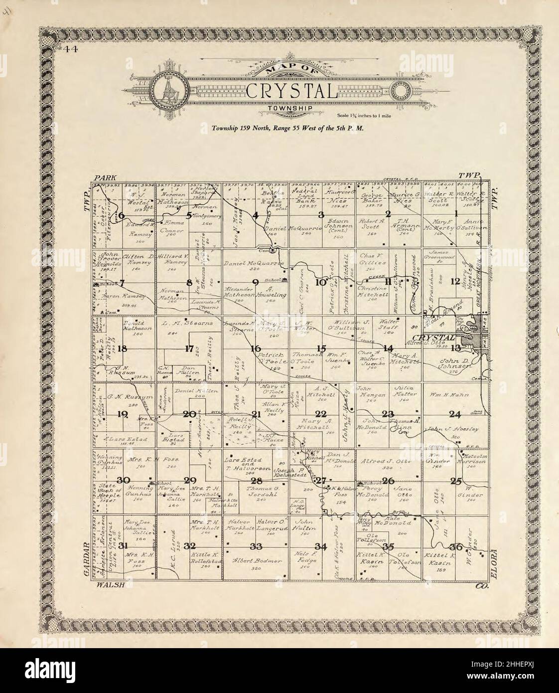 Standard atlas of Pembina County, North Dakota including a plat book of the villages, cities