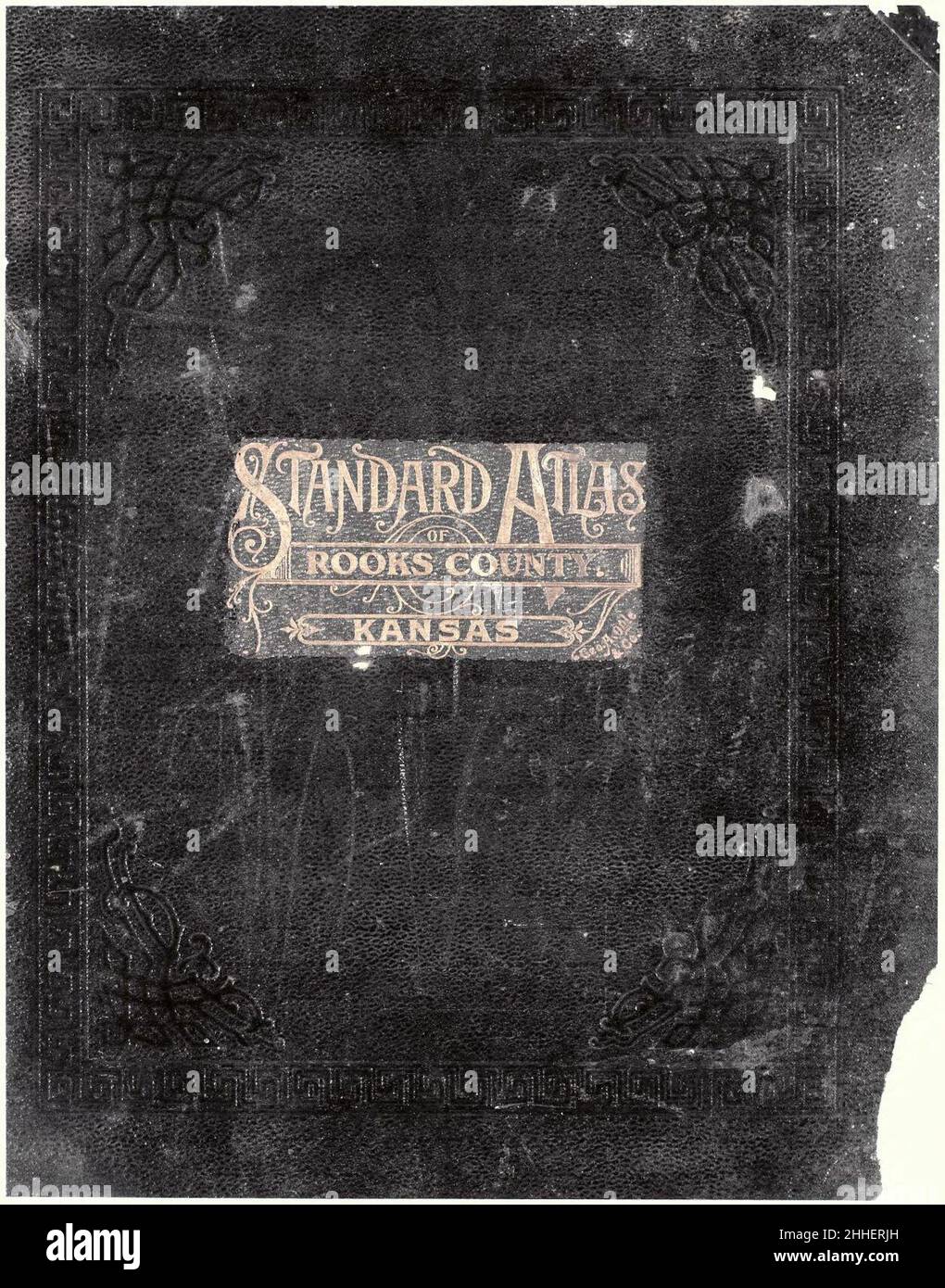Standard atlas of Rooks County, Kansas - including a plat book of the villages, cities and townships of the county, map of the state, United States and world, patrons directory, reference business Stock Photo