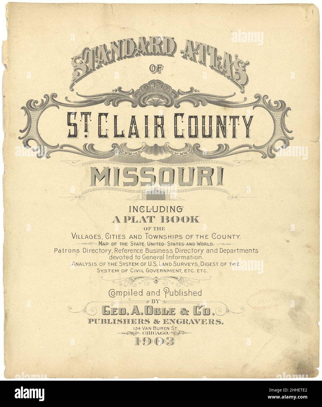 Standard atlas of St. Clair County, Missouri including a plat book of the villages, cities and
