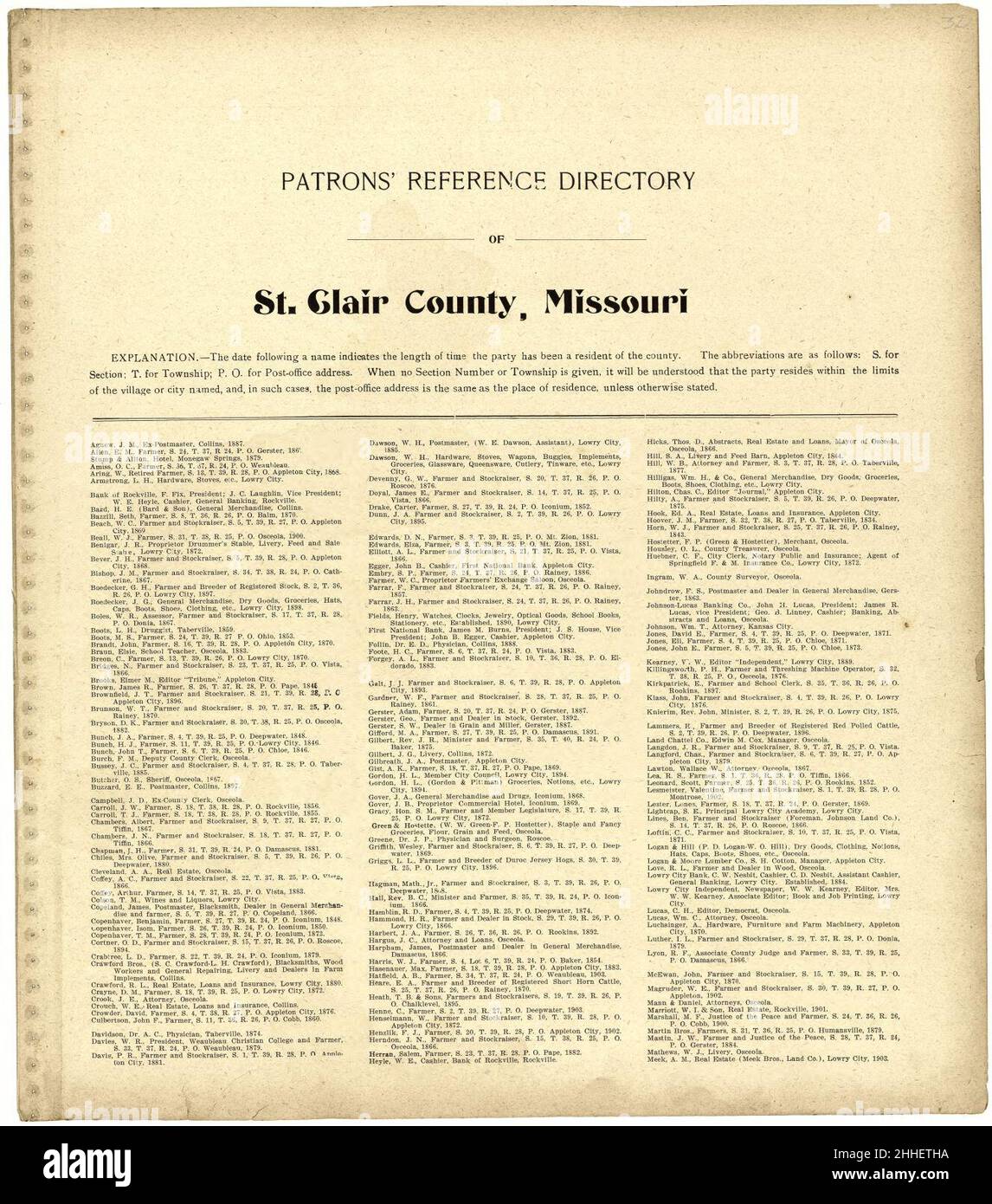 Standard atlas of St. Clair County, Missouri including a plat book of the villages, cities and