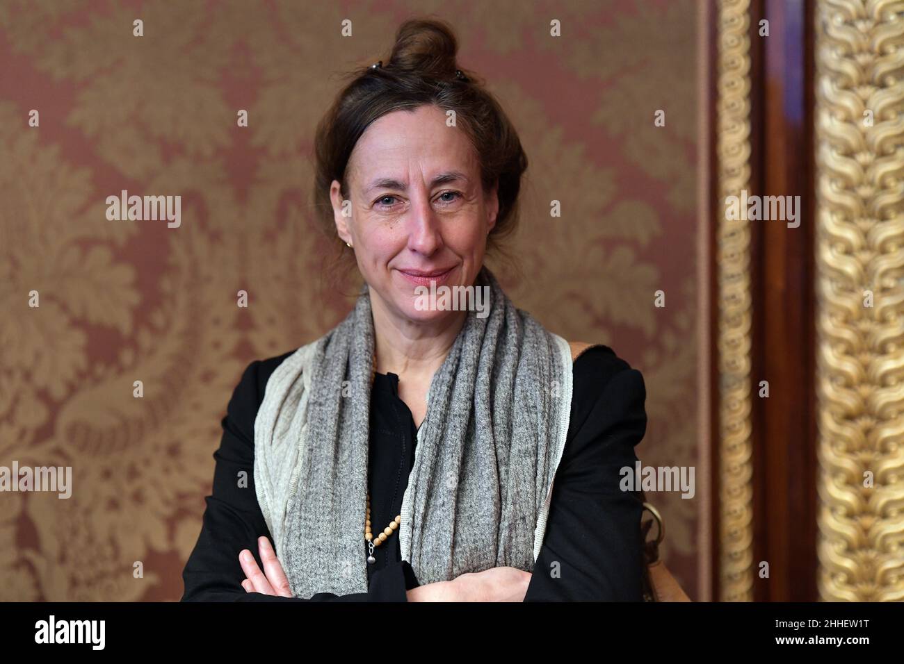 Bremen, Germany. 24th Jan, 2022. Writer Judith Hermann, winner of the 2022 Bremen Literature Prize. According to the Bremen Senate, the author, who was born in Berlin in 1979, will receive the 25,000-euro prize for her novel 'Daheim' (S. Fischer Verlag). The prize has been awarded by the Rudolf Alexander Schröder Foundation since 1953. Credit: Michael Bahlo/dpa/Alamy Live News Stock Photo