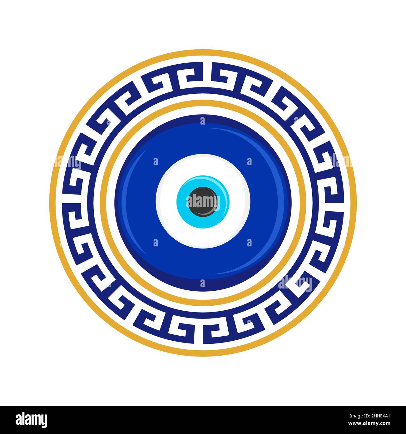 Evil eye amulet. Blue oriental talisman. Turkish and greek symbol of  protection. Glass nazar vector illustration Stock Vector Image & Art - Alamy