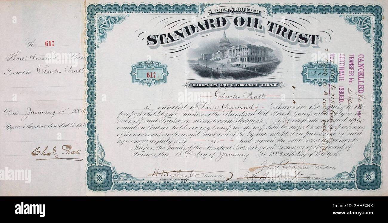Standard Oil Trust 1883 Stock Photo Alamy