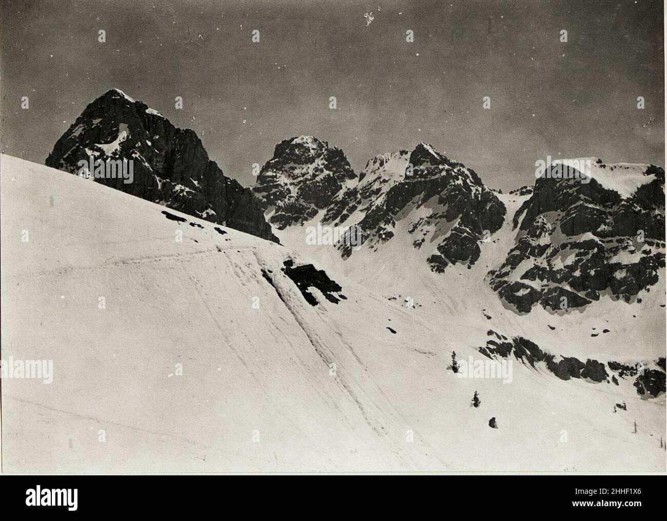 Standpunkt Marmolata-Fahrt-Aufzug, Col Ombert Cima della Valleate Forca-Alpe. Stock Photo