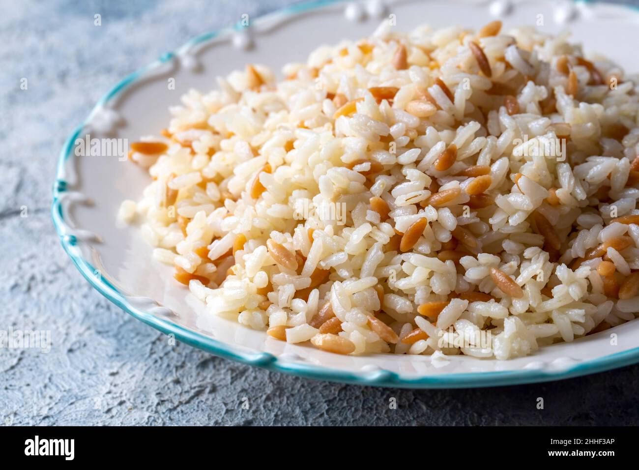 Turkish Butter Rice Traditional delicious Turkish food; Turkish style rice pilaf (Turkish ...