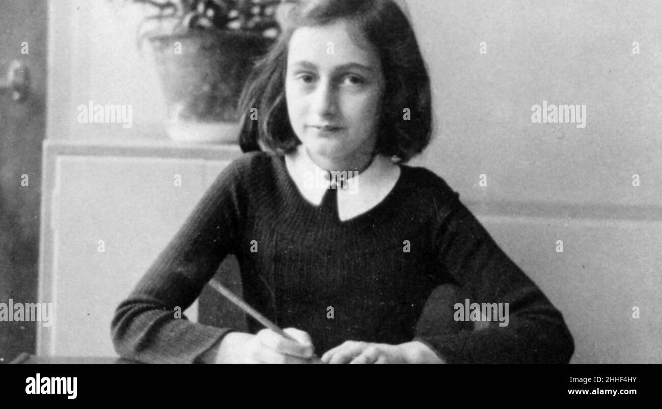 ANNE FRANK (1929-1945) Dutch-German diarist and Holocaust victims about1 942 Stock Photo