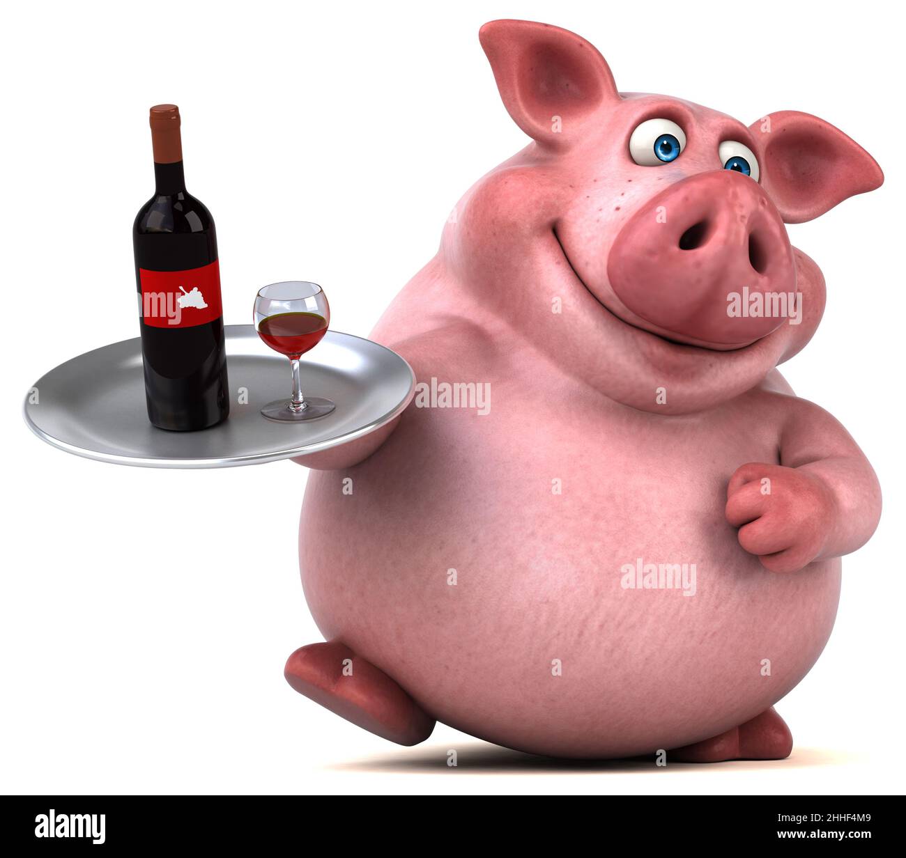 Fun pig - 3D Illustration Stock Photo