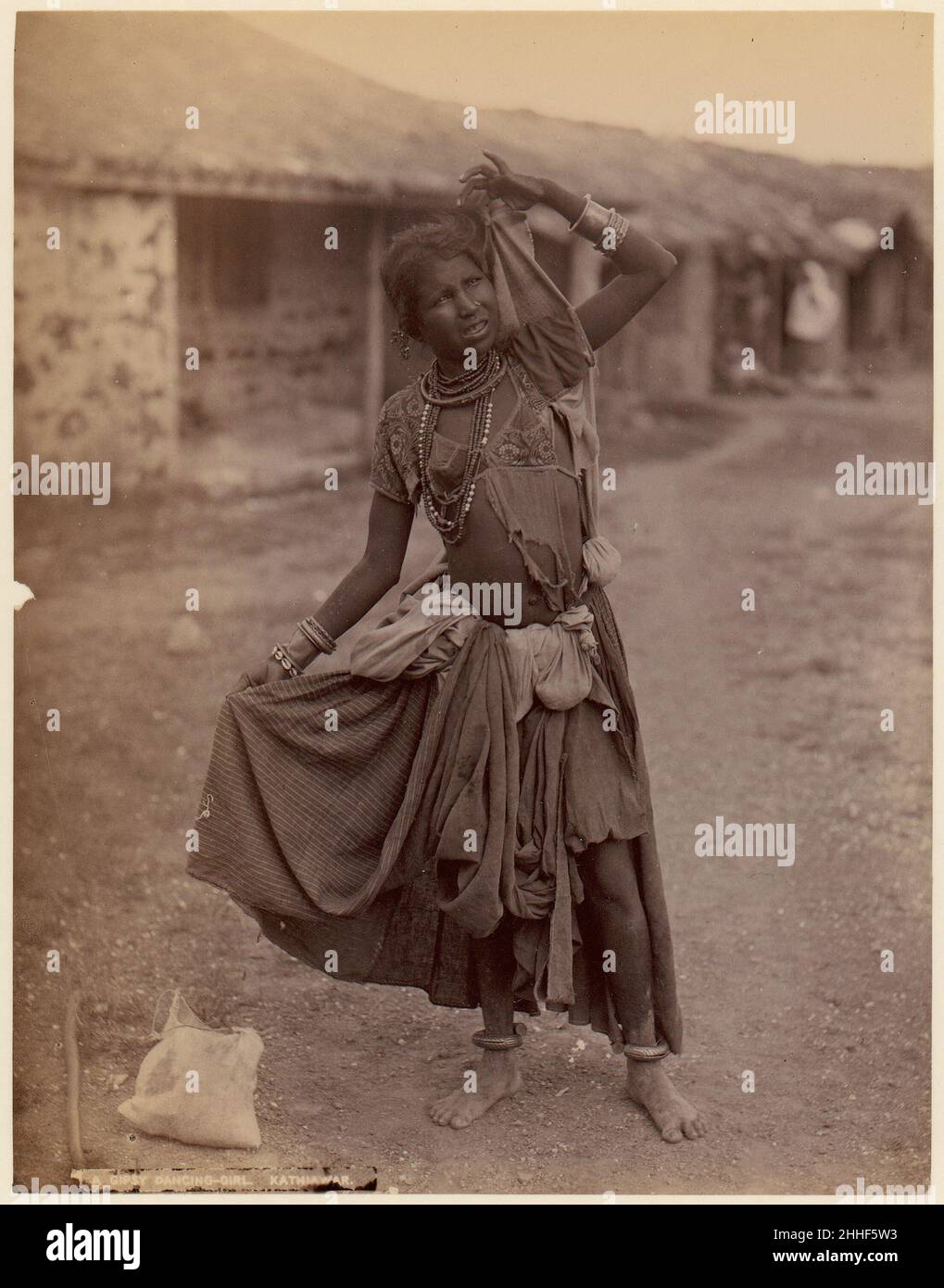 [A Gypsy Dancing-Girl, Kathiawar] ca. 1915 E. Taurines French ?. [A Gypsy Dancing-Girl, Kathiawar]  264528 Stock Photo