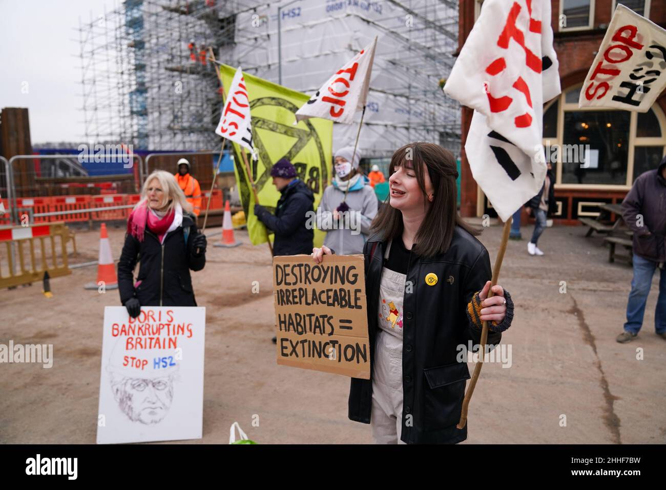 Hs2 Line Protests Environmental activists from Stop HS2 North and HS2 Rebellion protest ...