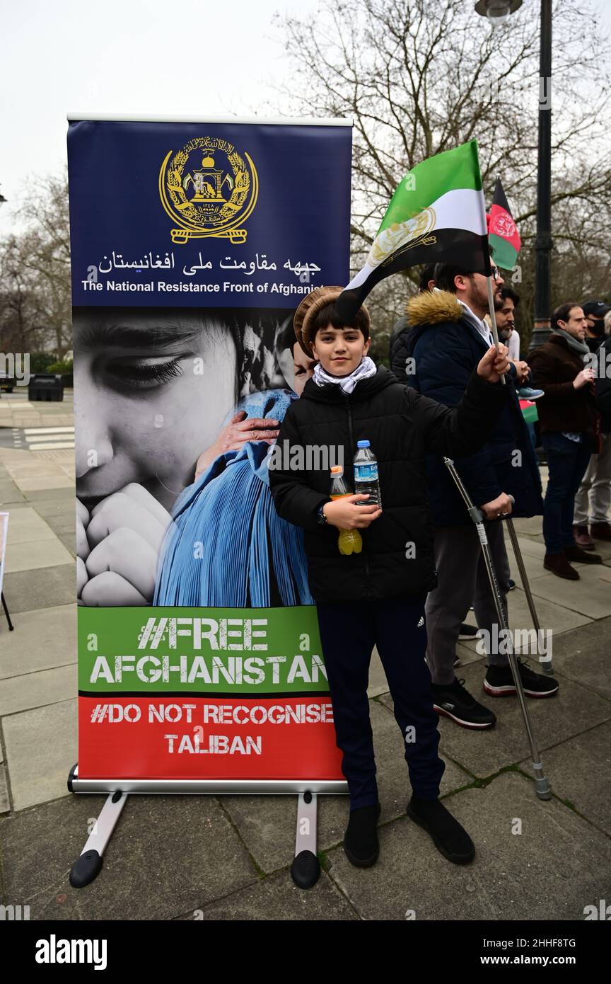 London, UK. January 24th 2022. London, UK. Oversea Afghans protest do ...